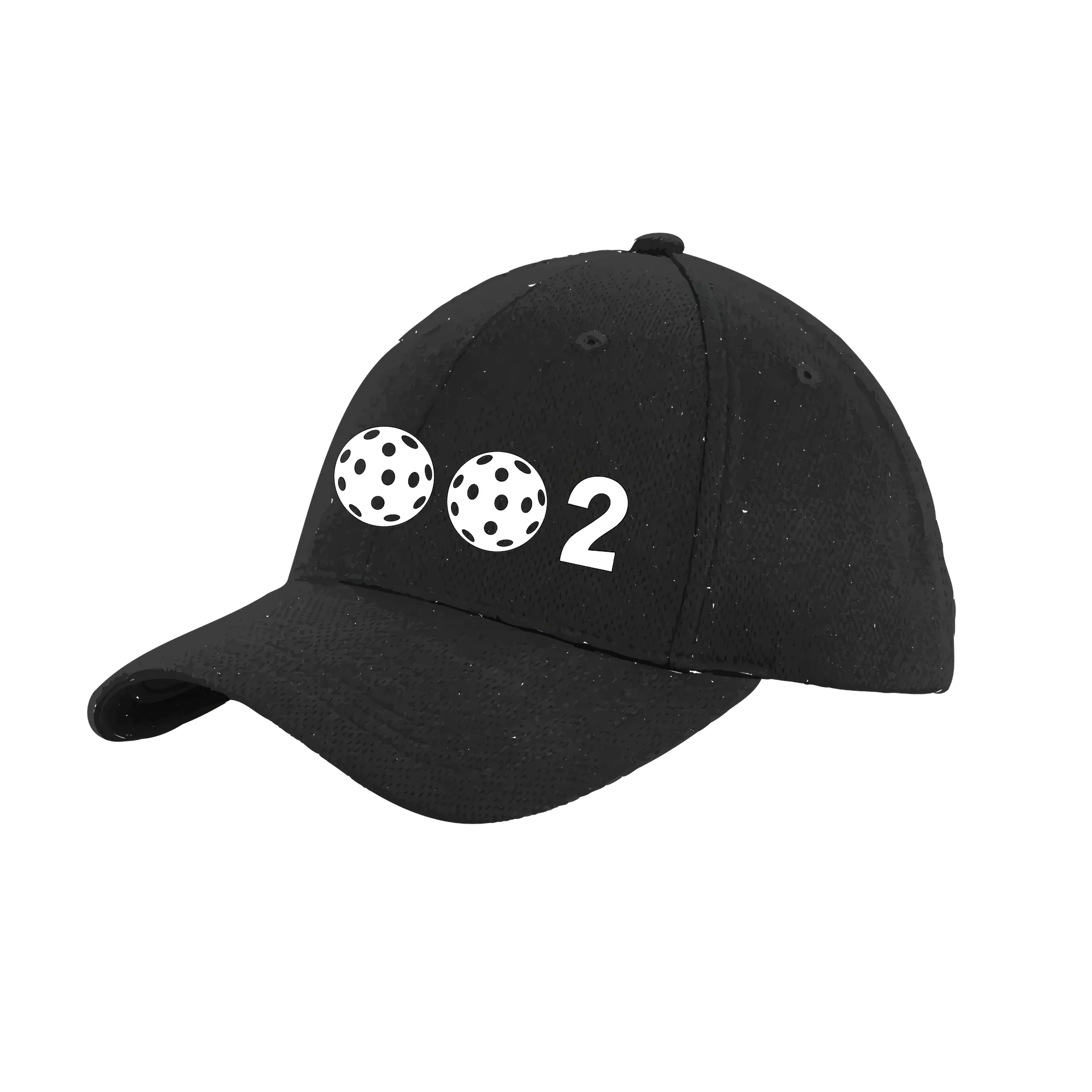 002 With Pickleballs (Customizable) | Pickleball Hat | Moisture-Wicking 100% Polyester