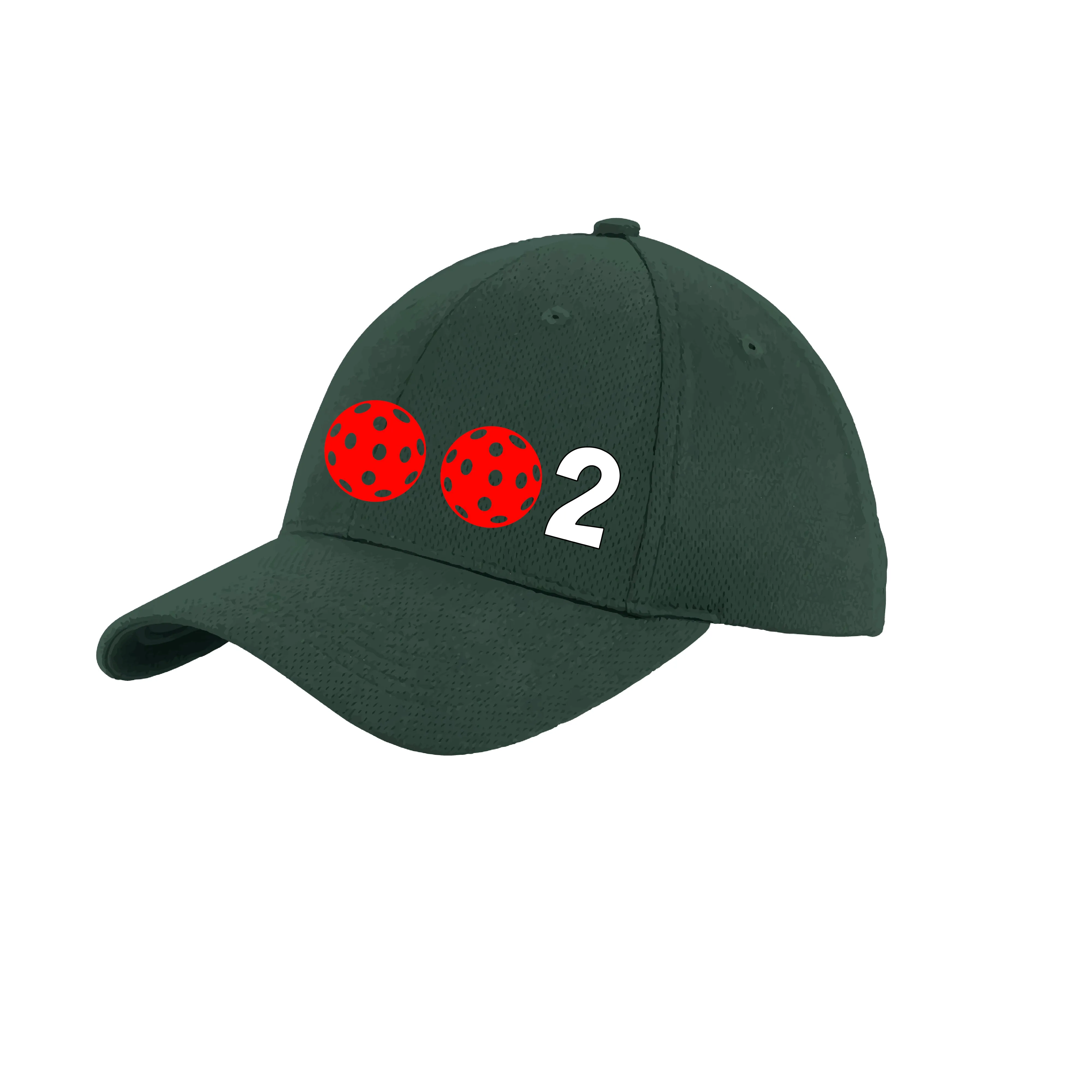 002 With Pickleballs (Customizable) | Pickleball Hat | Moisture-Wicking 100% Polyester