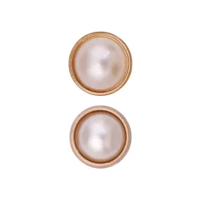 10mm (16L) Rounded Plain Rim Gold Pearl Metal Buttons