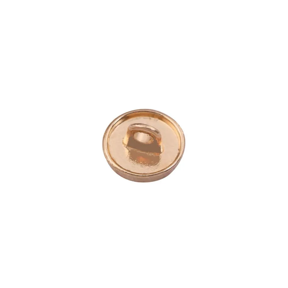 10mm (16L) Rounded Plain Rim Gold Pearl Metal Buttons