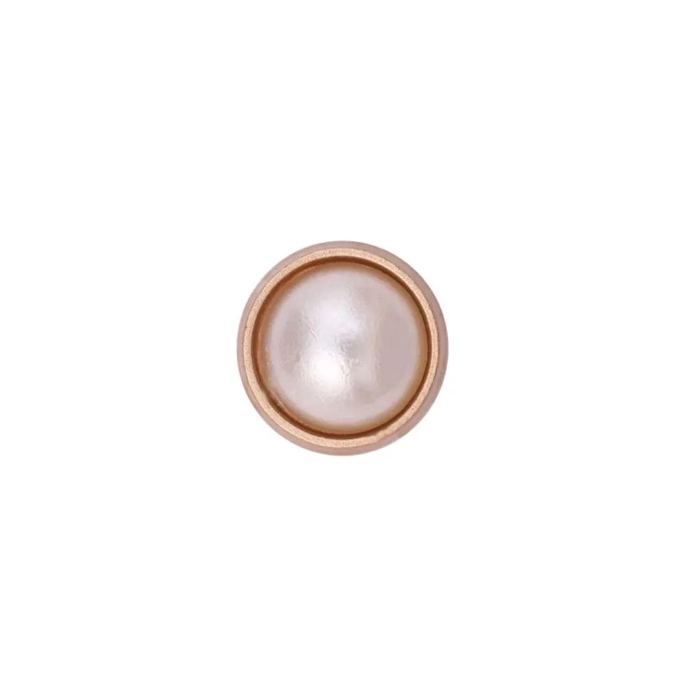 10mm (16L) Rounded Plain Rim Gold Pearl Metal Buttons