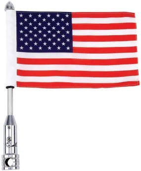 13" Universal Motorcycle Flagpole Mount & USA Flag