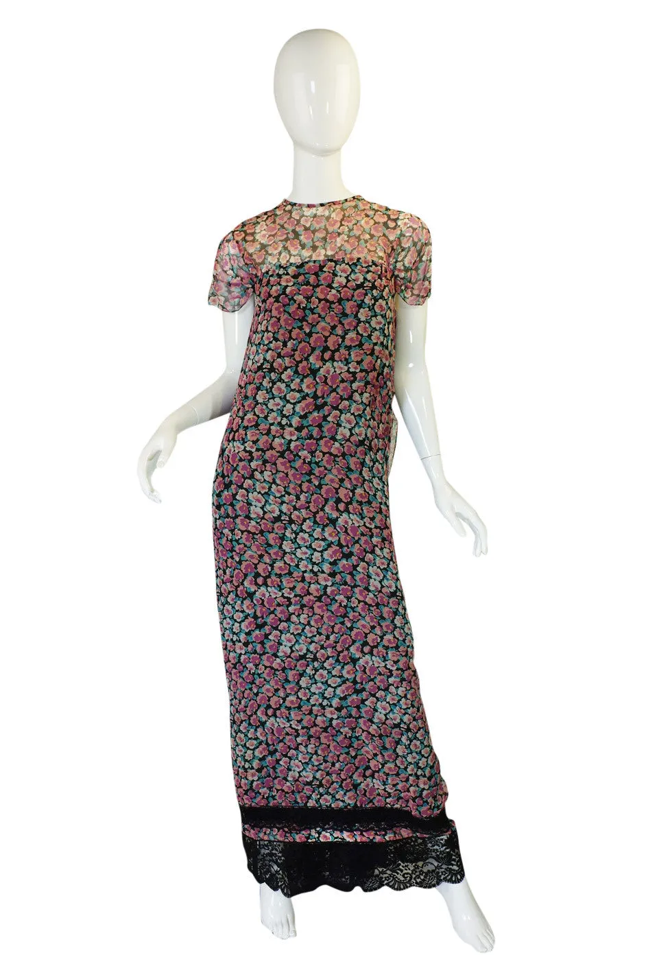 1960s Draped Back Victor Costa Maxi