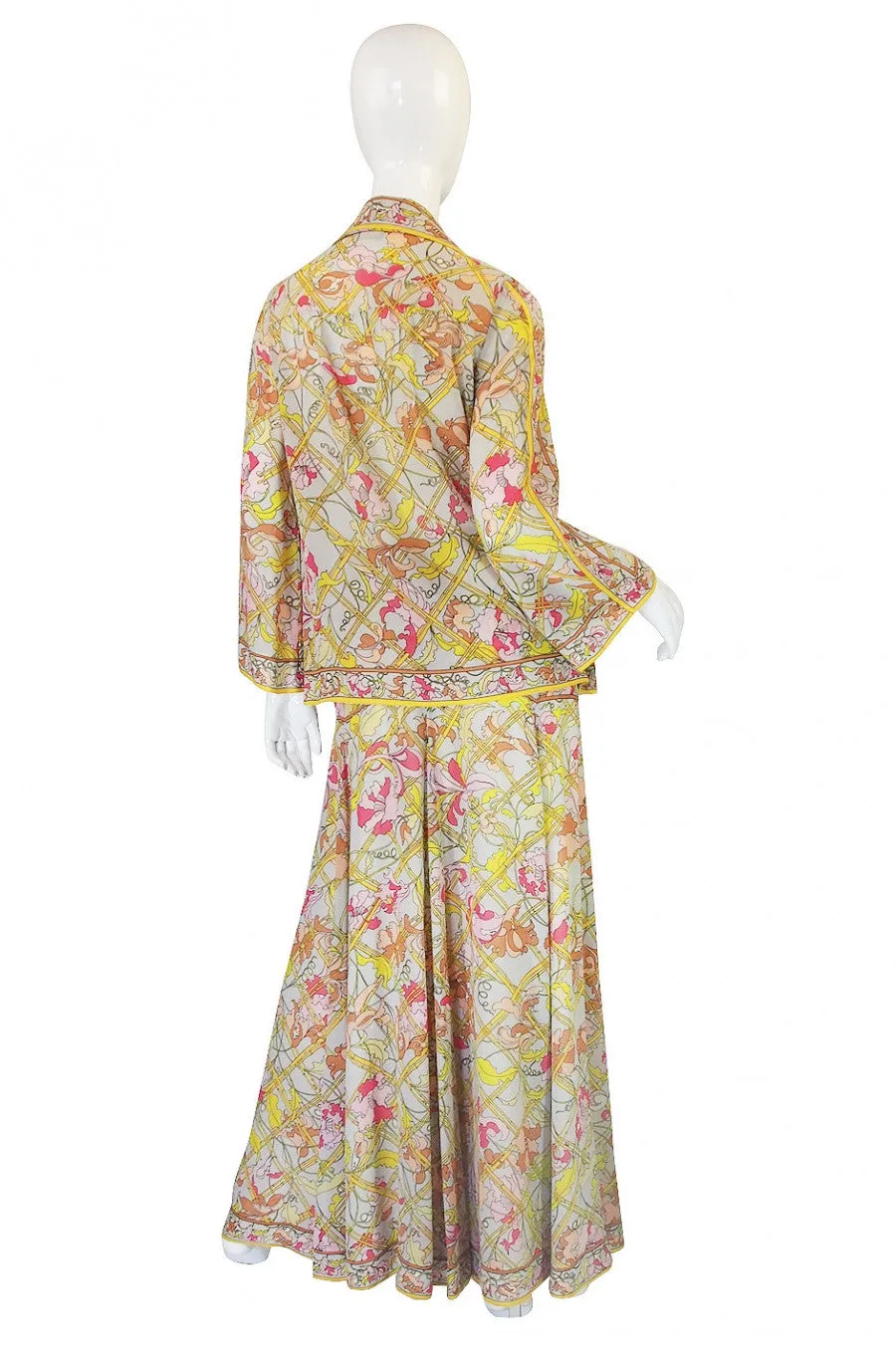 1960s Floating Silk Chiffon Emilio Pucci Skirt & Top Set