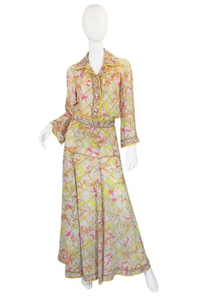 1960s Floating Silk Chiffon Emilio Pucci Skirt & Top Set