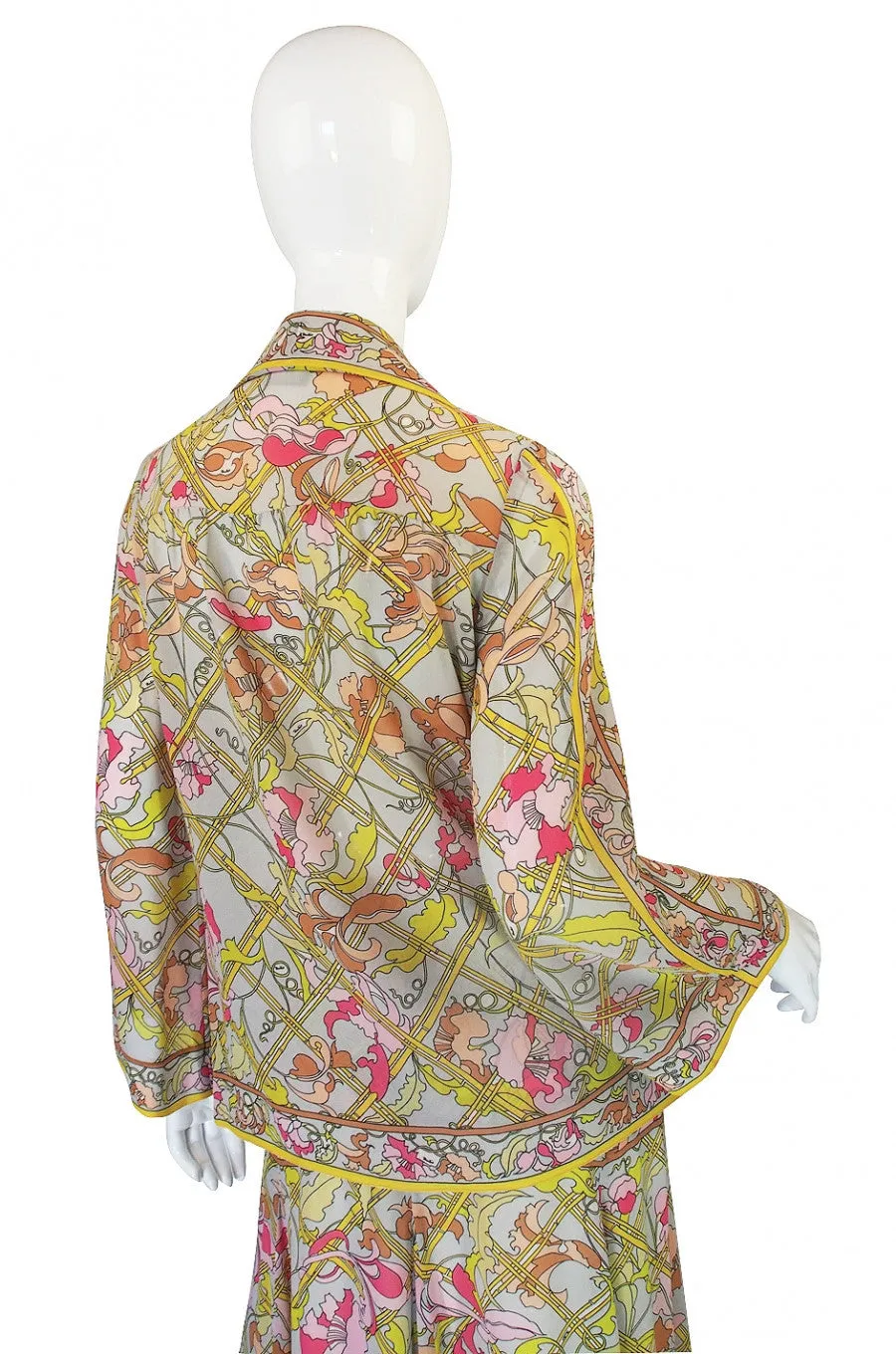 1960s Floating Silk Chiffon Emilio Pucci Skirt & Top Set