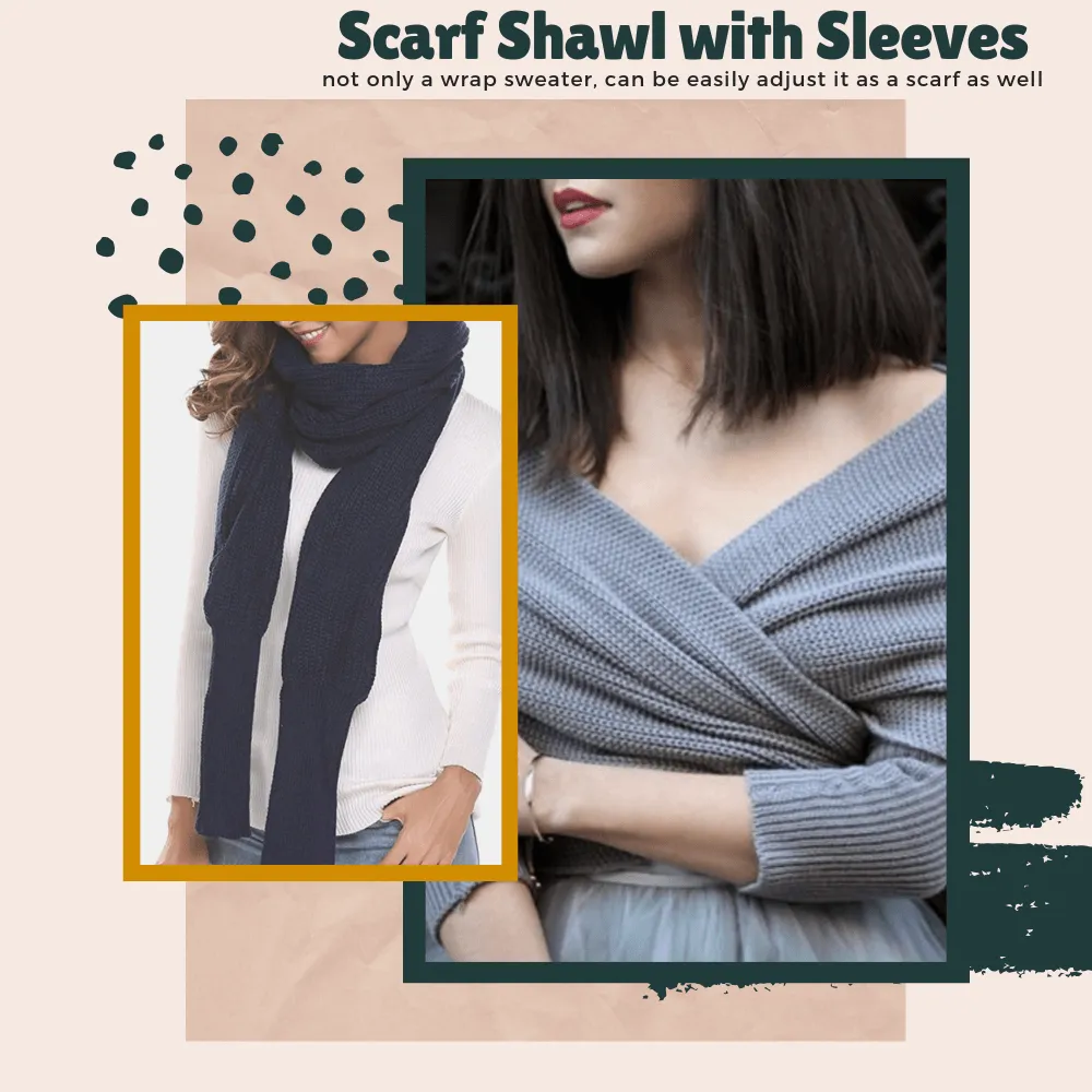 2-in-1 Fashion - Shawl Scarf With Sleeves