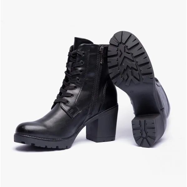 25204-29-001 Womens Lace-Up Ankle Boots Black