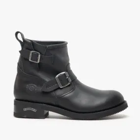 2976 Mens Leather Biker Boots Black