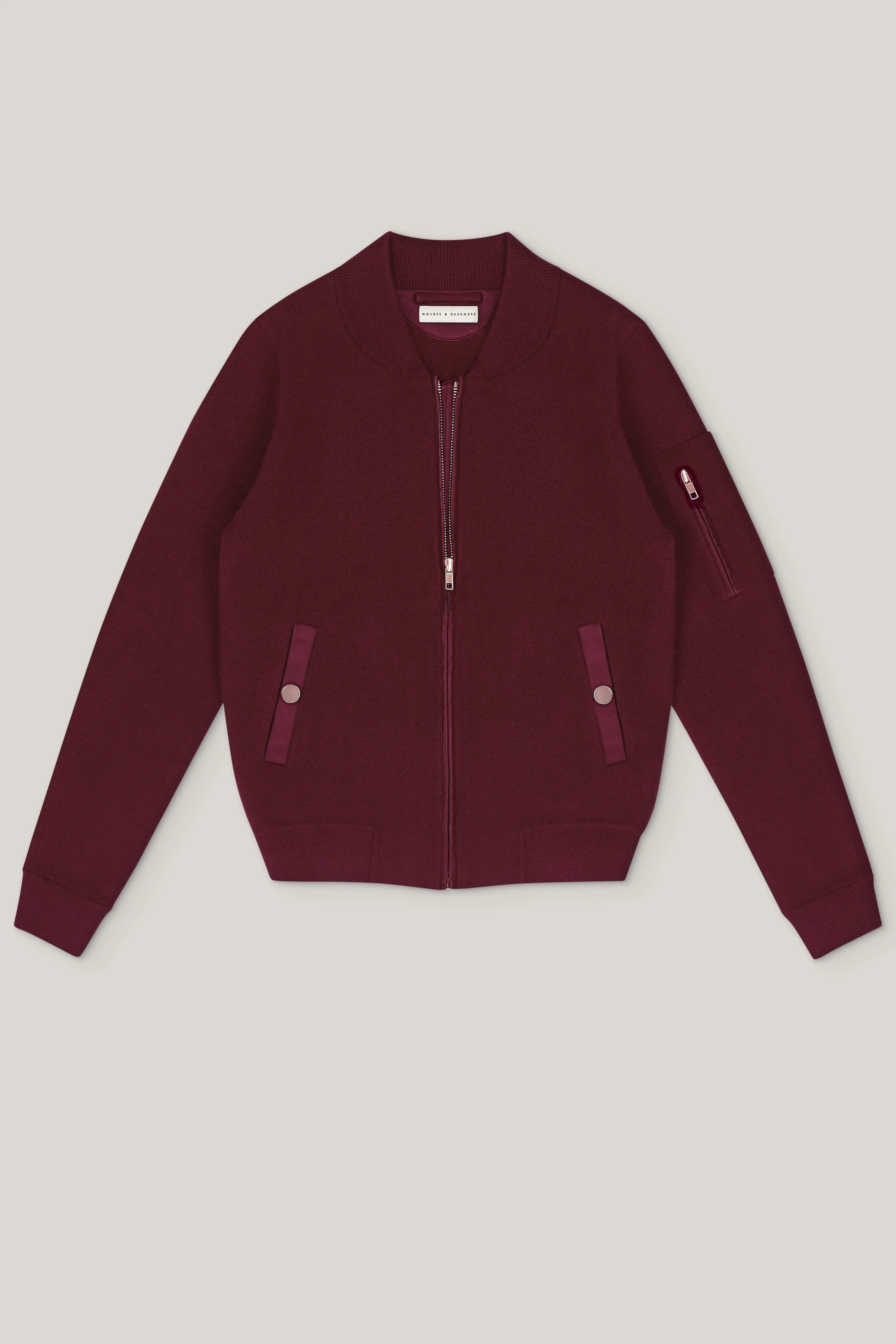 Aarhus Cashmere-Leather Bomber - Autumn Burgundy