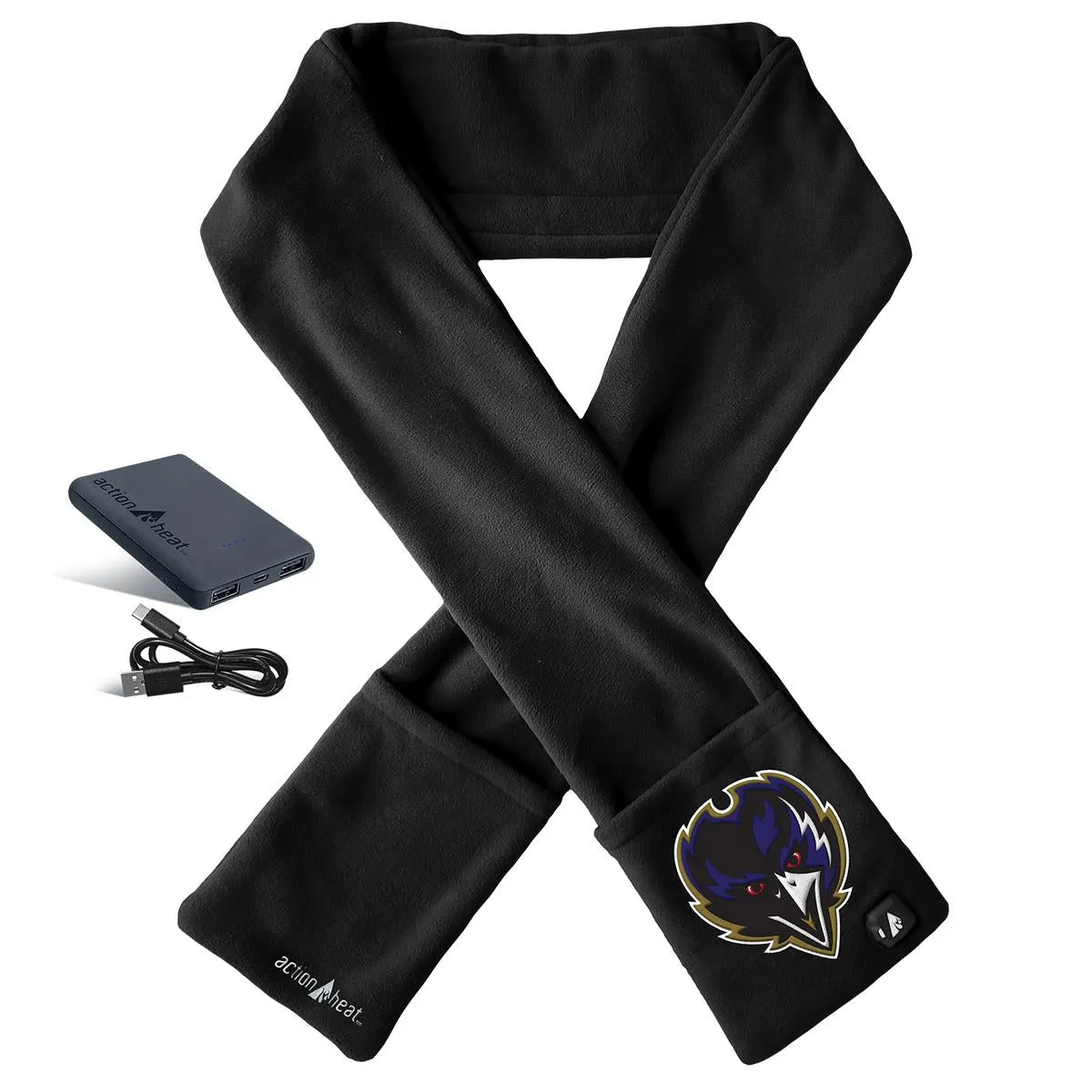 ActionHeat Baltimore Ravens 5V Battery Heated Scarf