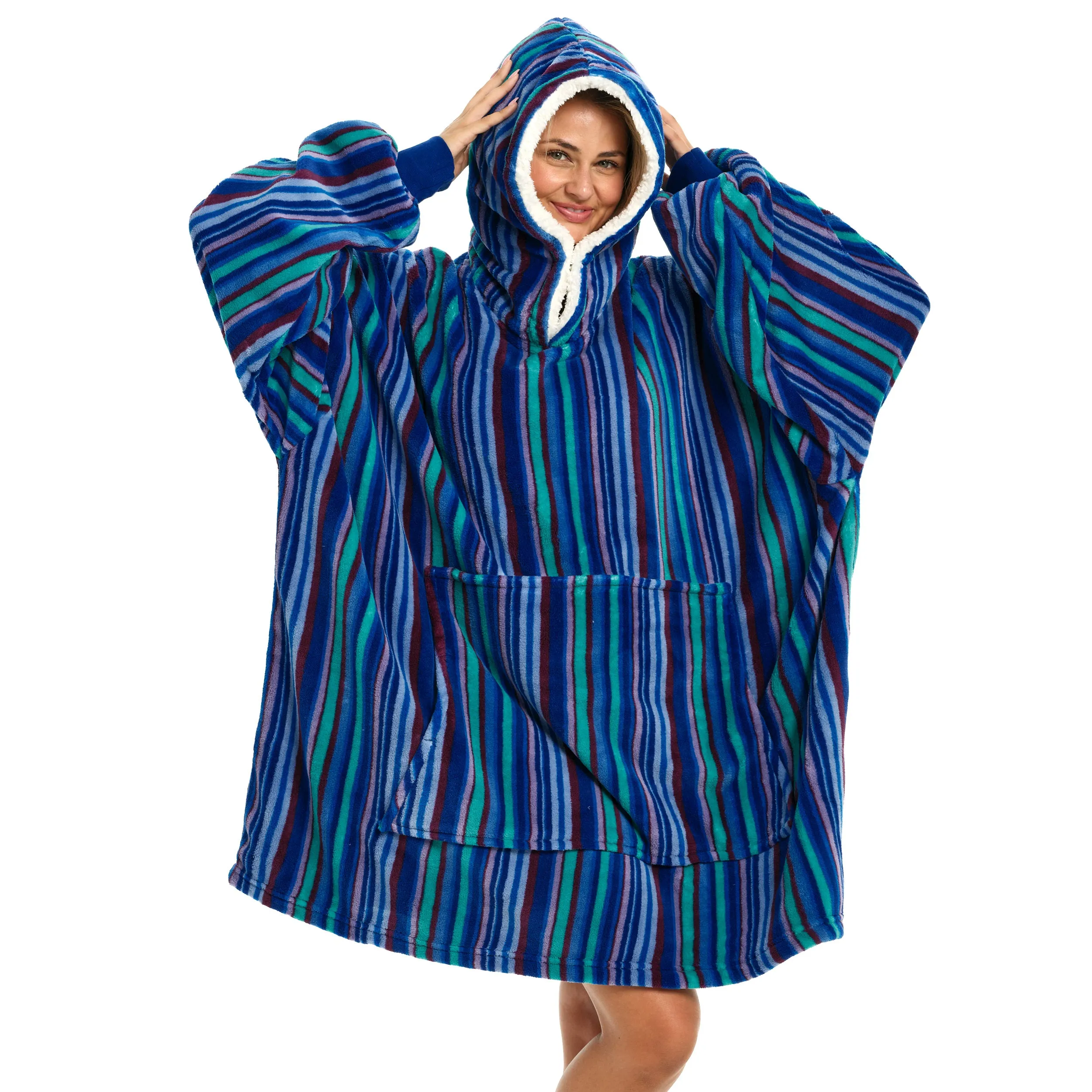 Adult Wearable Blanket Hoodie, Blanket with Sleeves for Men & Women, Big Hoodie, Hooded Blanket