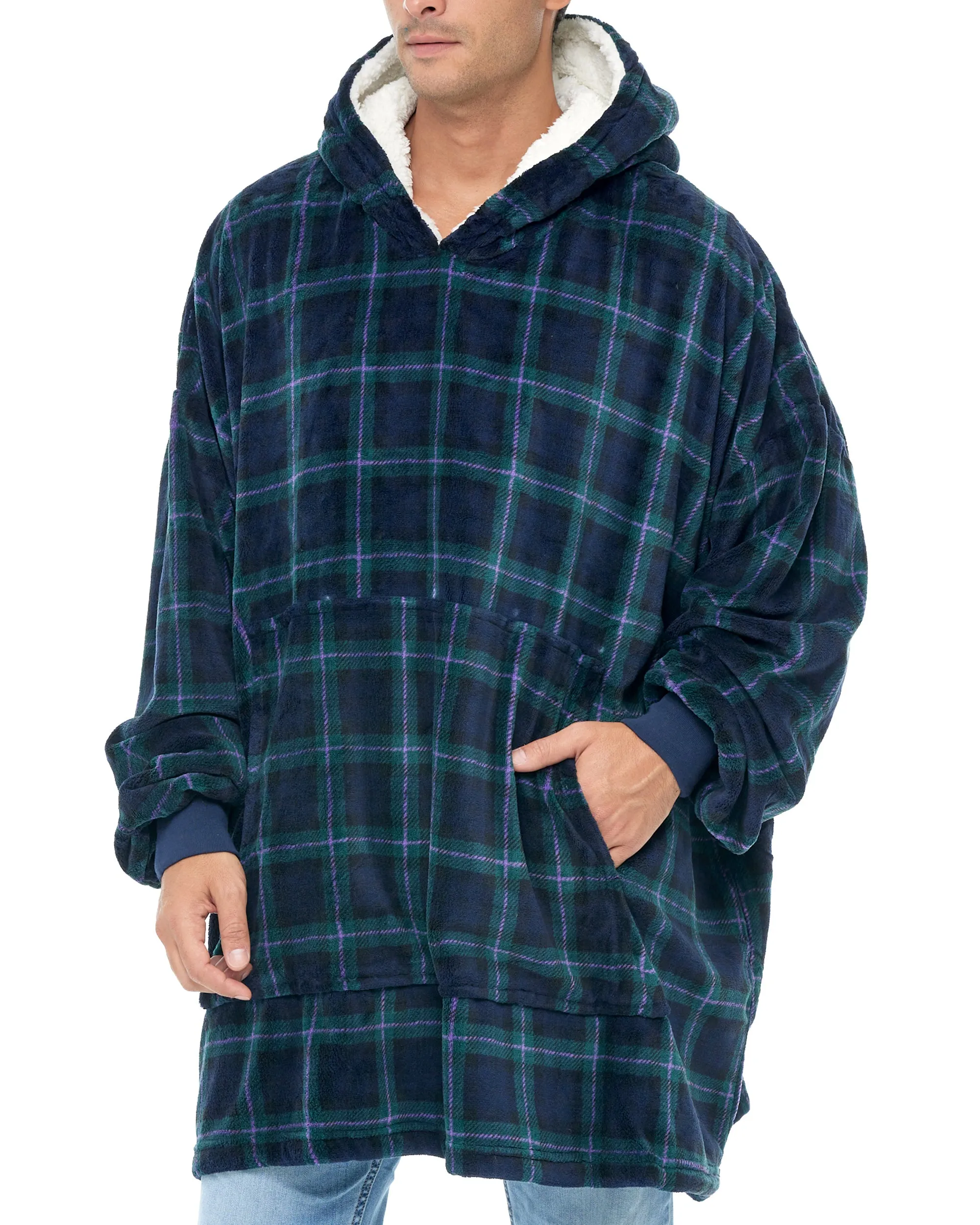 Adult Wearable Blanket Hoodie, Blanket with Sleeves for Men & Women, Big Hoodie, Hooded Blanket