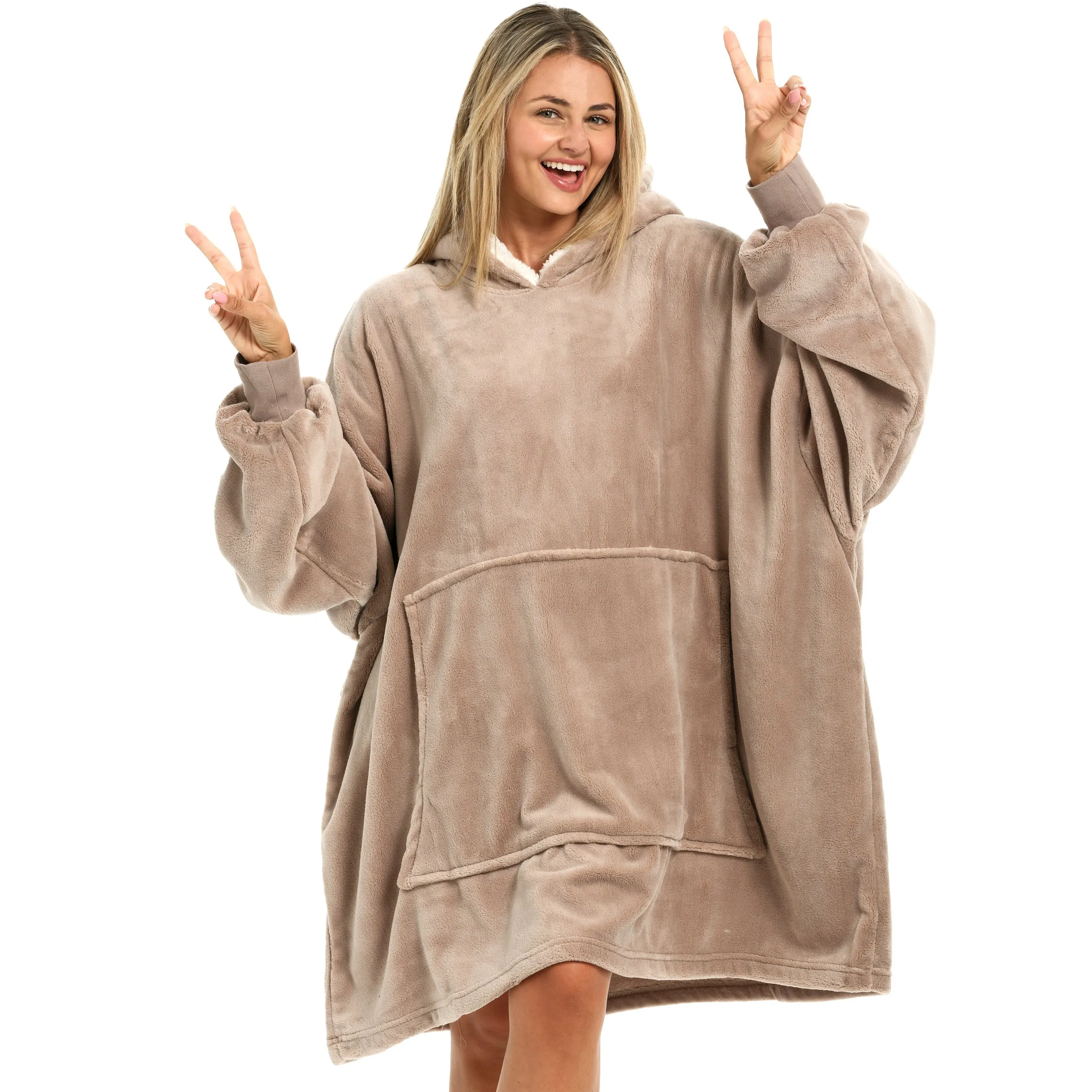 Adult Wearable Blanket Hoodie, Blanket with Sleeves for Men & Women, Big Hoodie, Hooded Blanket