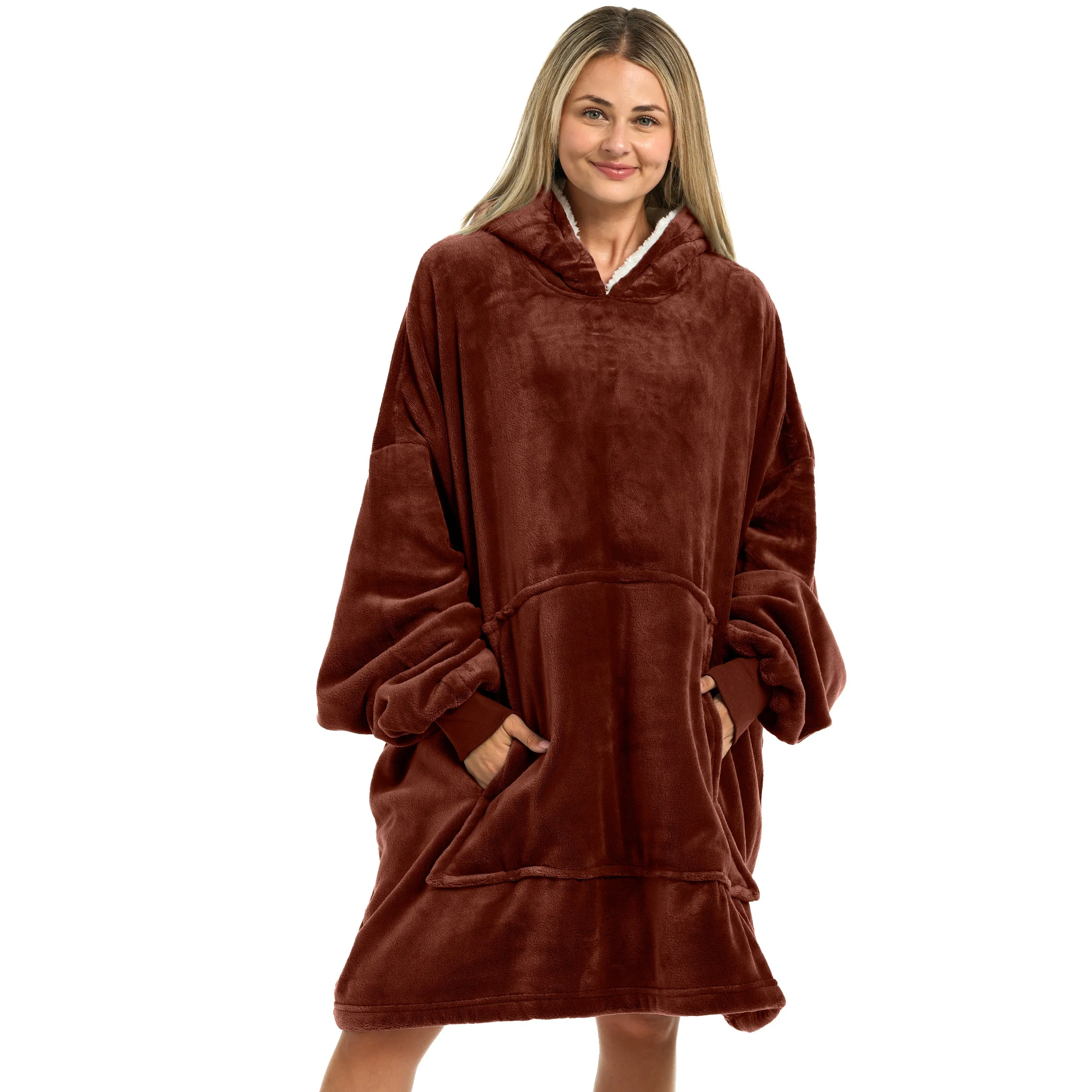 Adult Wearable Blanket Hoodie, Blanket with Sleeves for Men & Women, Big Hoodie, Hooded Blanket