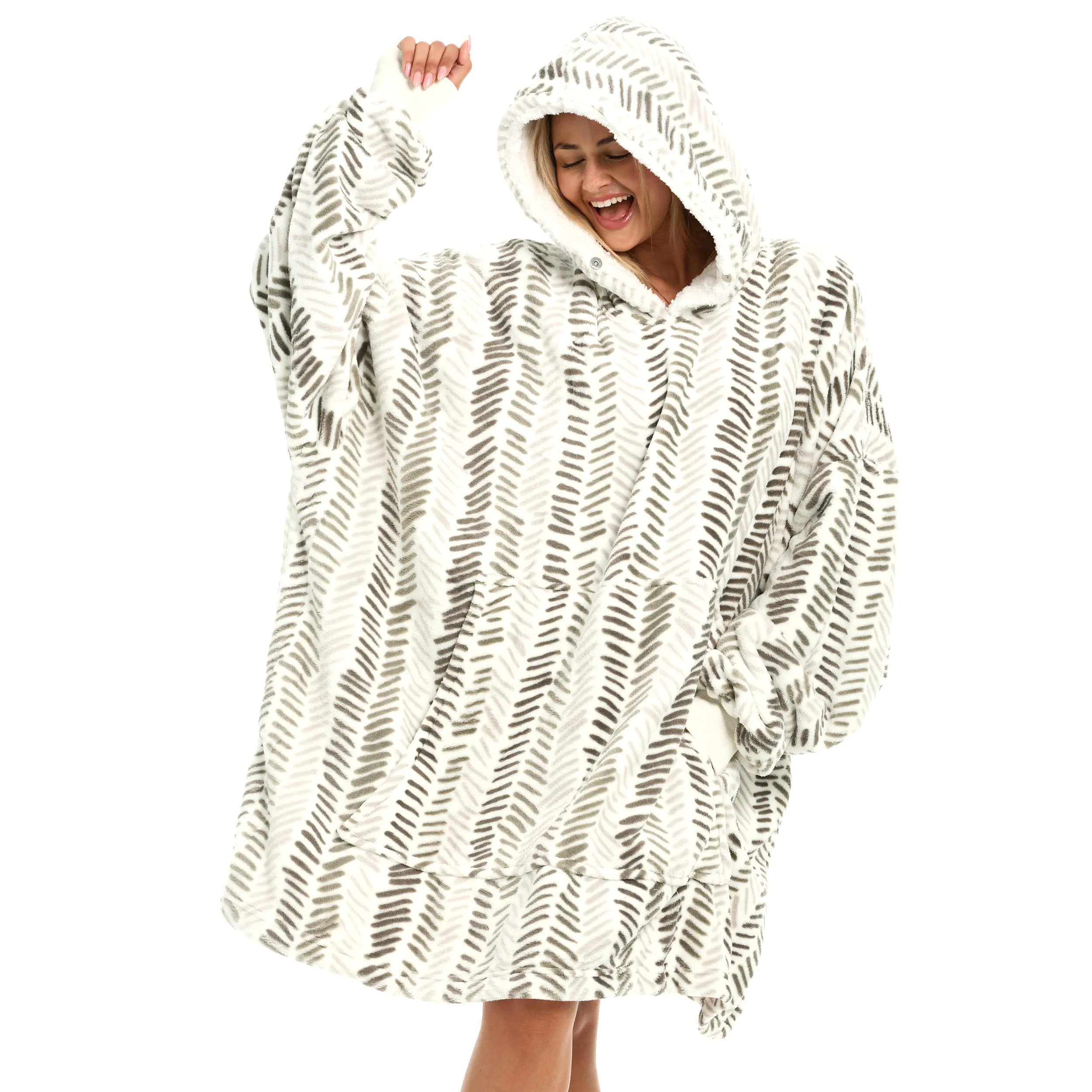 Adult Wearable Blanket Hoodie, Blanket with Sleeves for Men & Women, Big Hoodie, Hooded Blanket