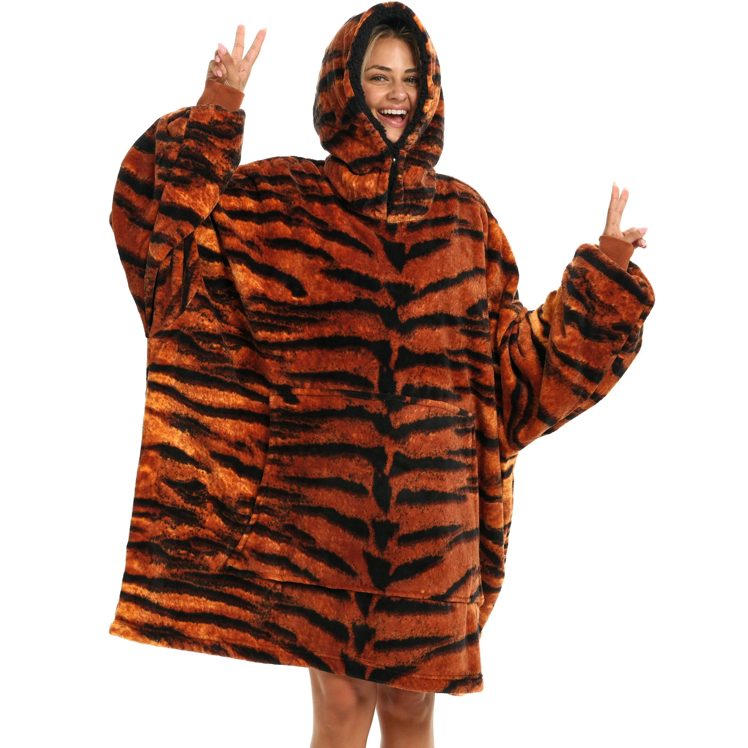 Adult Wearable Blanket Hoodie, Blanket with Sleeves for Men & Women, Big Hoodie, Hooded Blanket