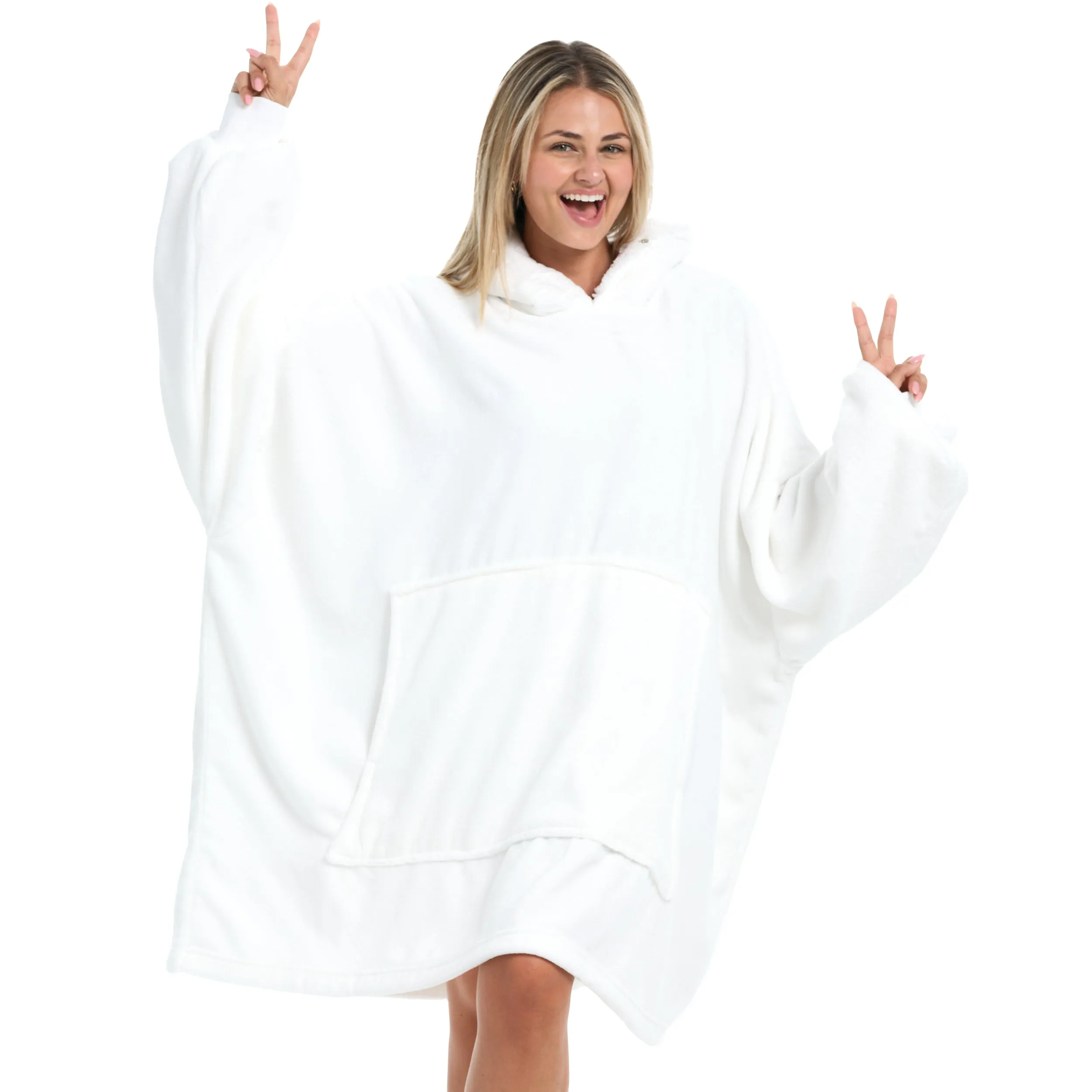 Adult Wearable Blanket Hoodie, Blanket with Sleeves for Men & Women, Big Hoodie, Hooded Blanket