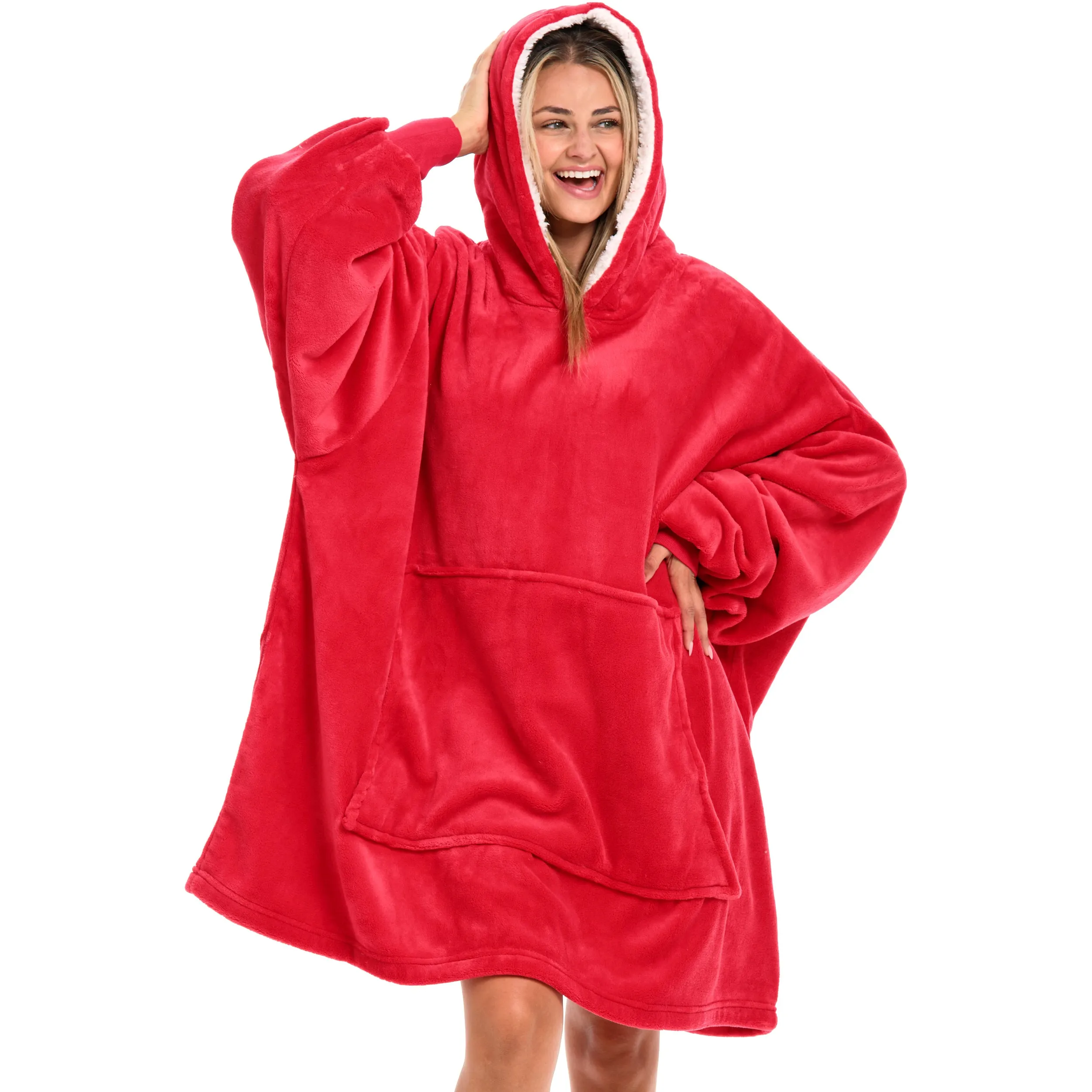 Adult Wearable Blanket Hoodie, Blanket with Sleeves for Men & Women, Big Hoodie, Hooded Blanket