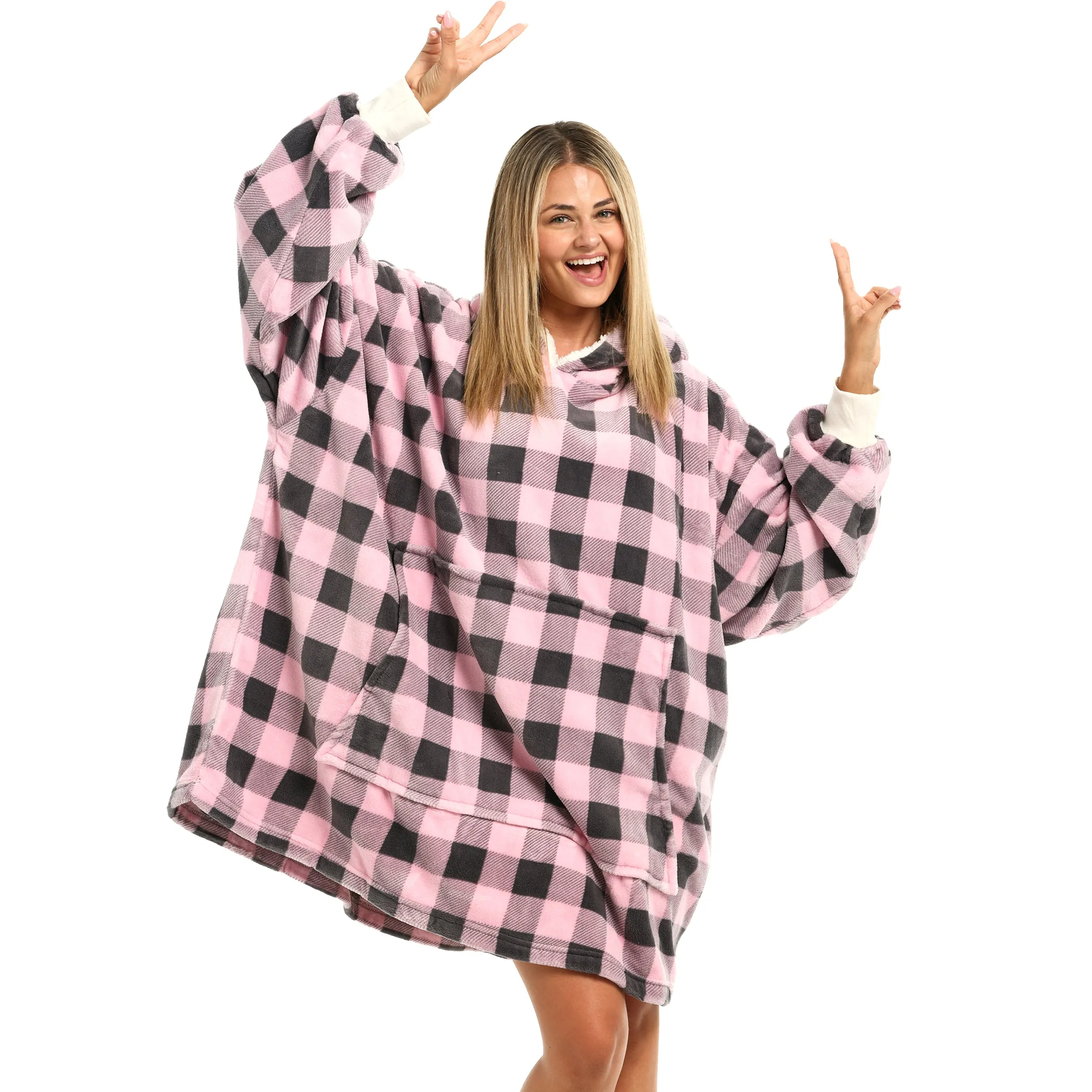 Adult Wearable Blanket Hoodie, Blanket with Sleeves for Men & Women, Big Hoodie, Hooded Blanket