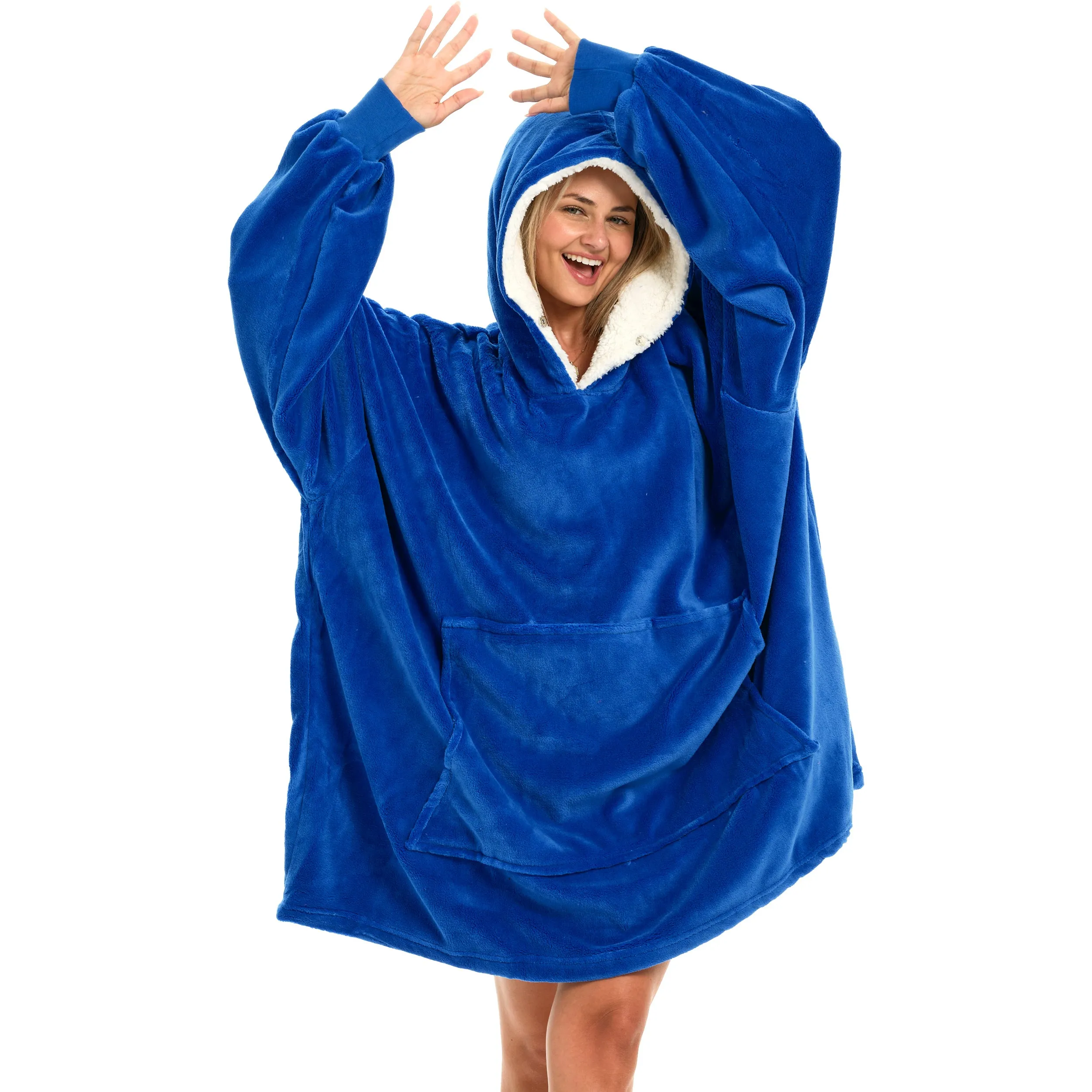 Adult Wearable Blanket Hoodie, Blanket with Sleeves for Men & Women, Big Hoodie, Hooded Blanket