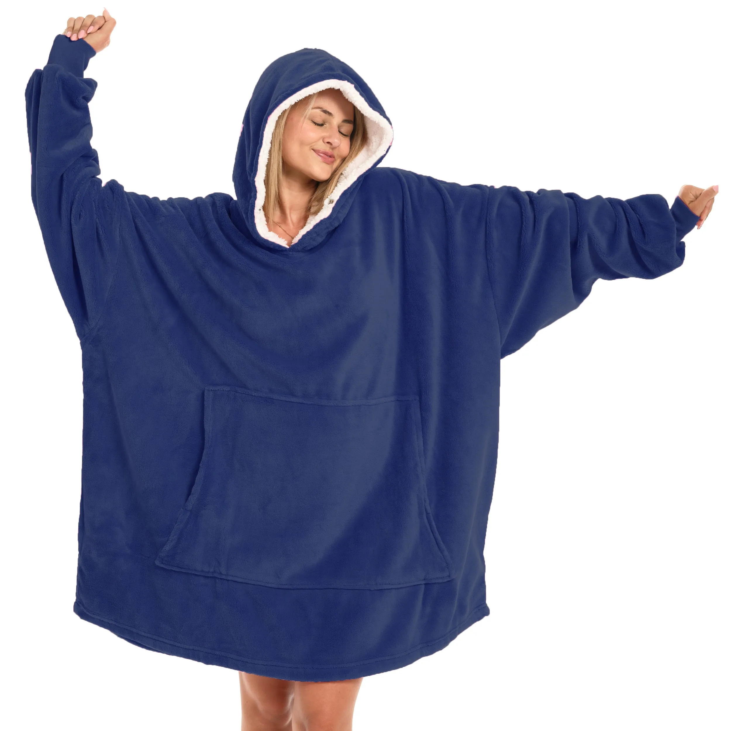 Adult Wearable Blanket Hoodie, Blanket with Sleeves for Men & Women, Big Hoodie, Hooded Blanket