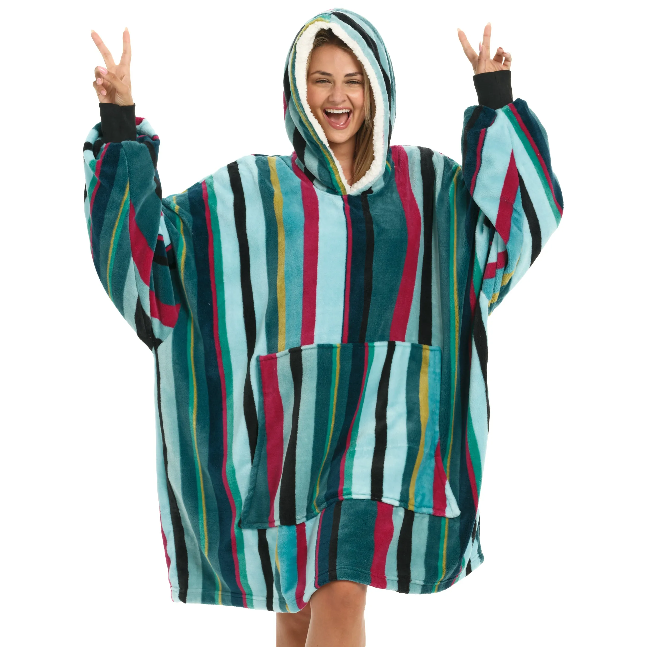 Adult Wearable Blanket Hoodie, Blanket with Sleeves for Men & Women, Big Hoodie, Hooded Blanket