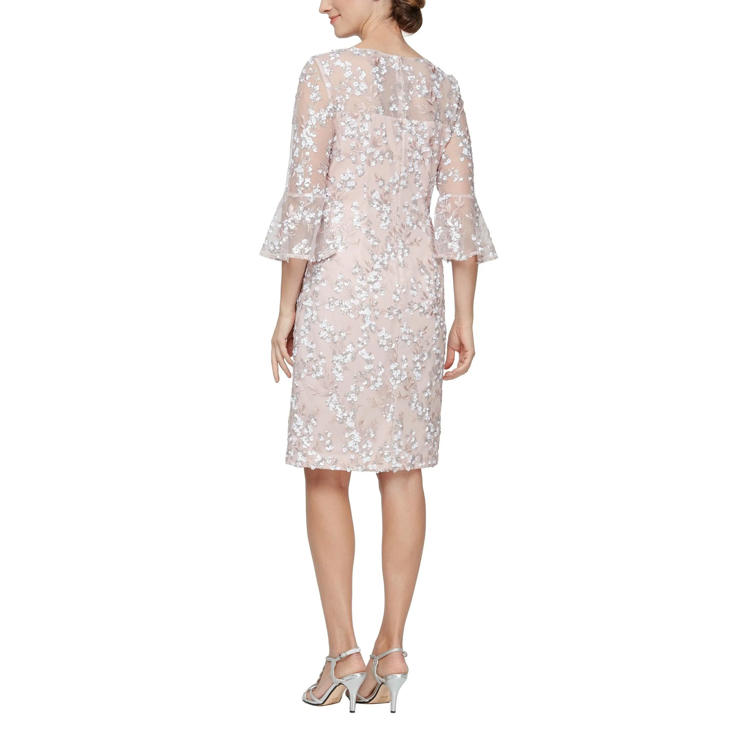 Alex Evenings 81171268 Short 3/4 Sleeve Lace Dress