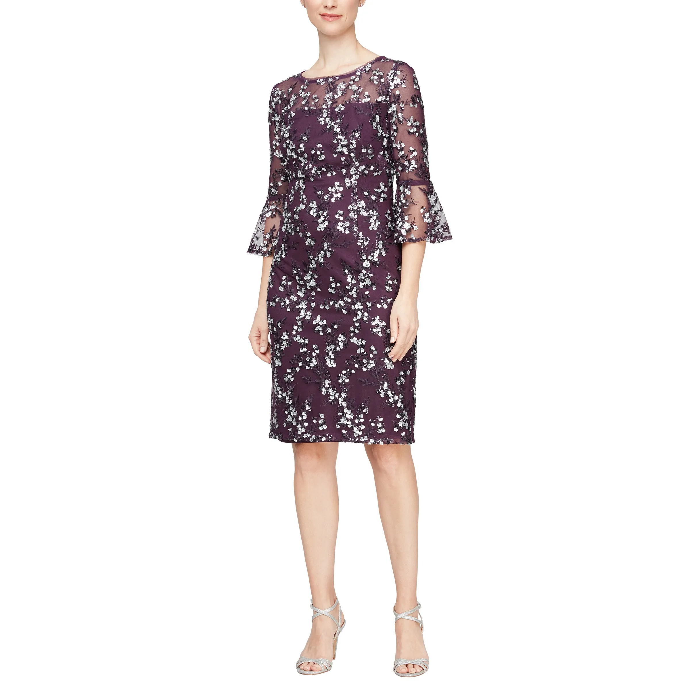 Alex Evenings 81171268 Short 3/4 Sleeve Lace Dress