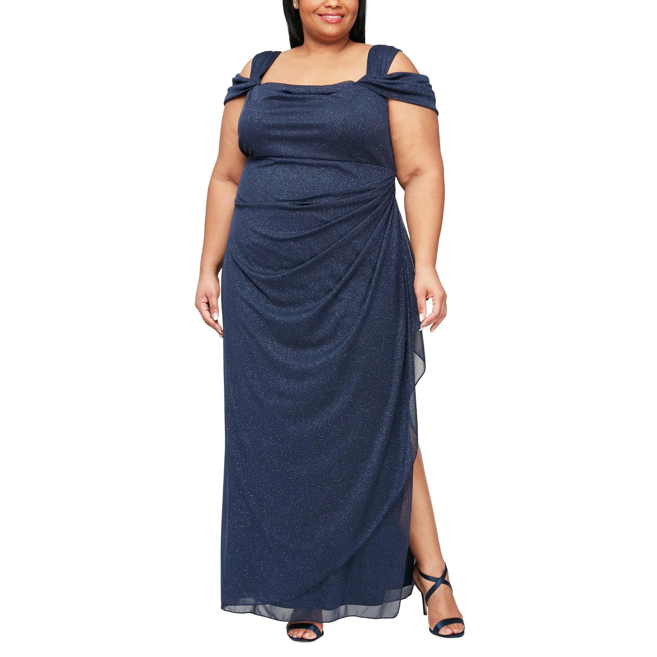 Alex Evenings AE433026 Long Plus Size Glitter Dress Sale