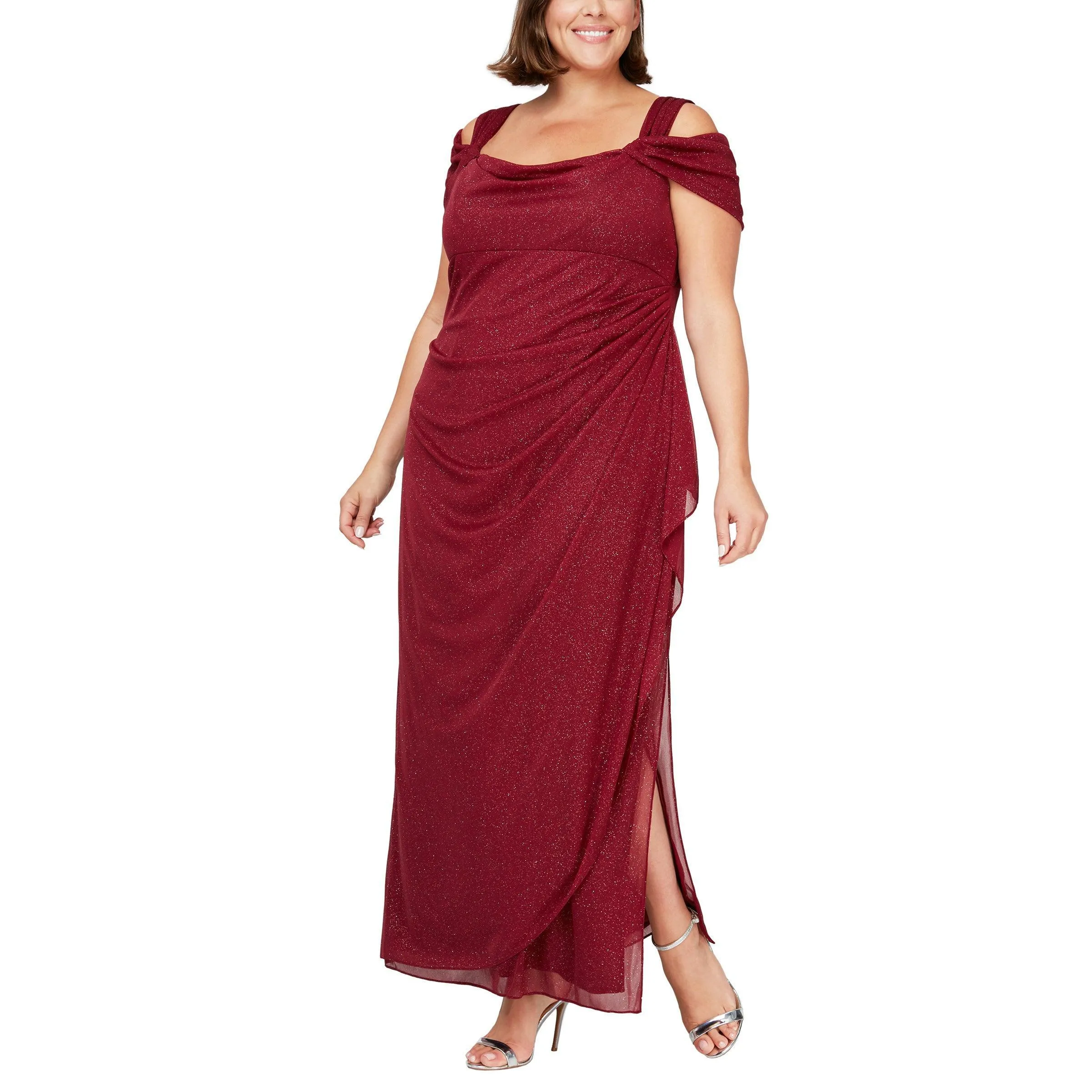 Alex Evenings AE433026 Long Plus Size Glitter Dress Sale