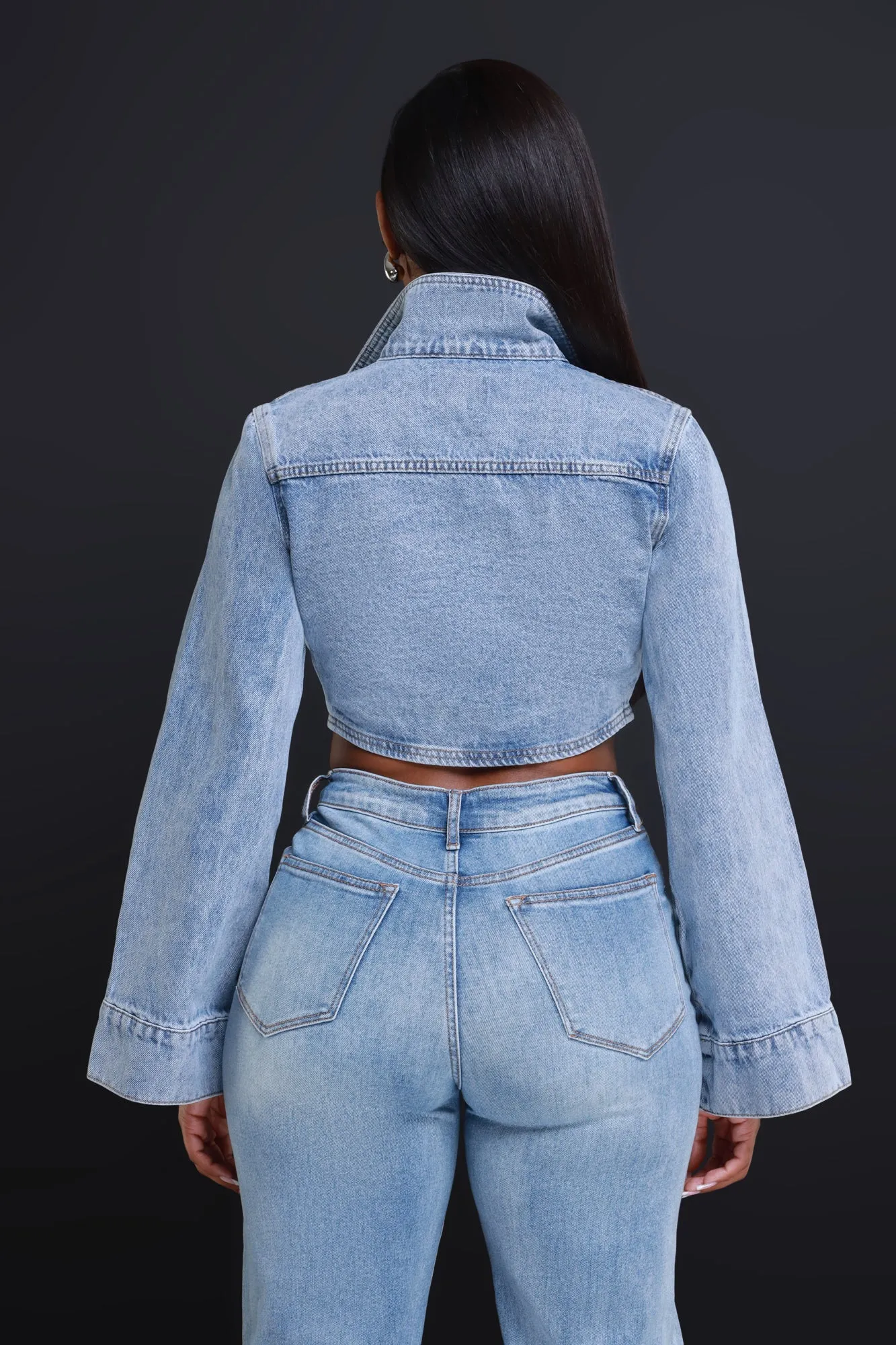 Any Way Cropped Denim Jacket - Blue