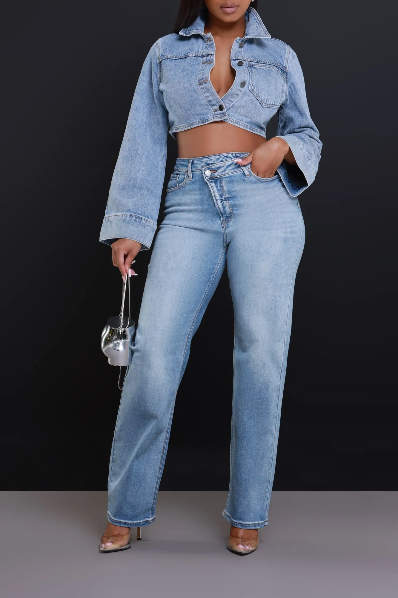 Any Way Cropped Denim Jacket - Blue