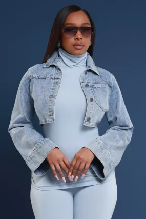 Any Way Cropped Denim Jacket - Blue