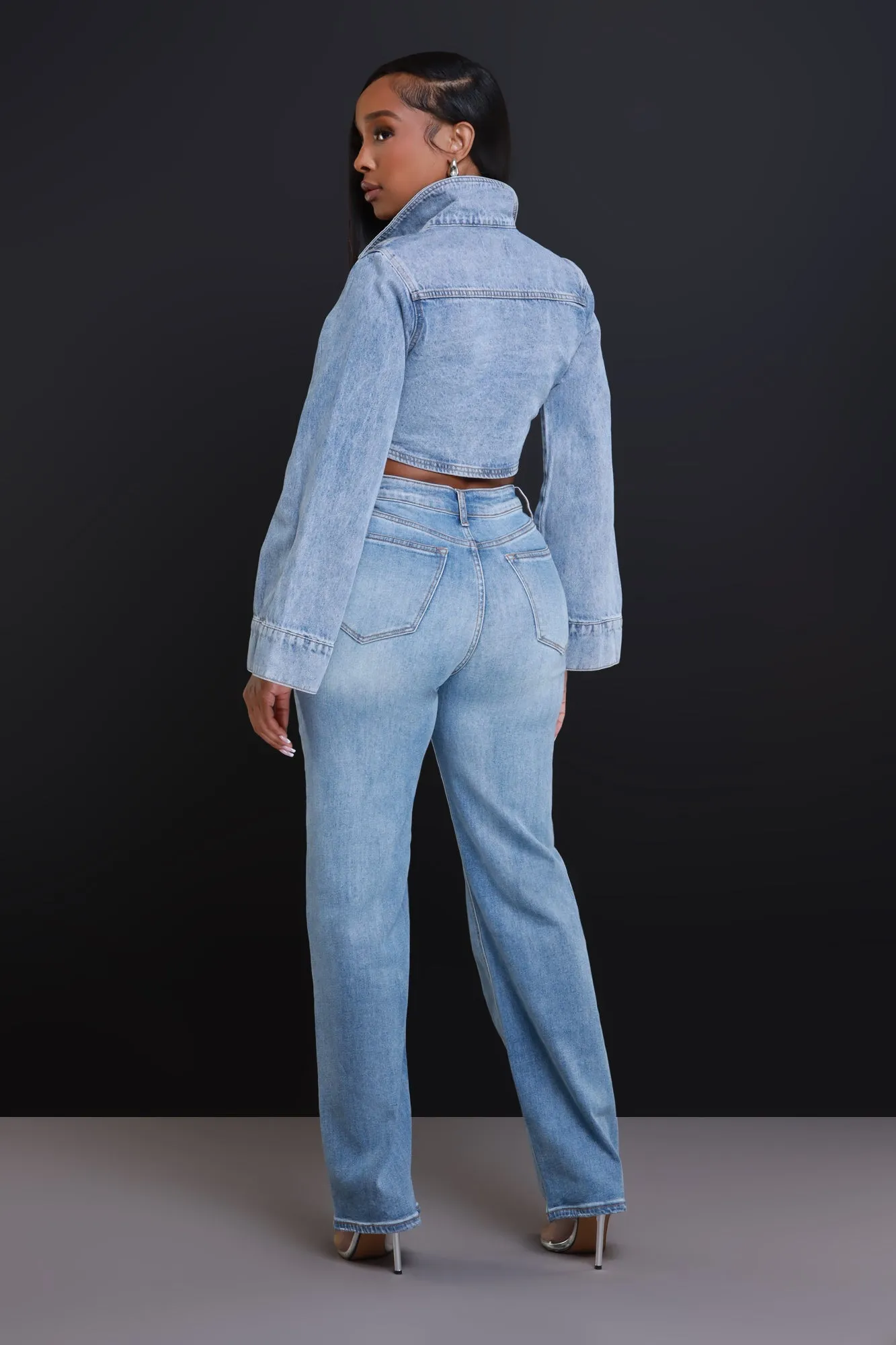 Any Way Cropped Denim Jacket - Blue