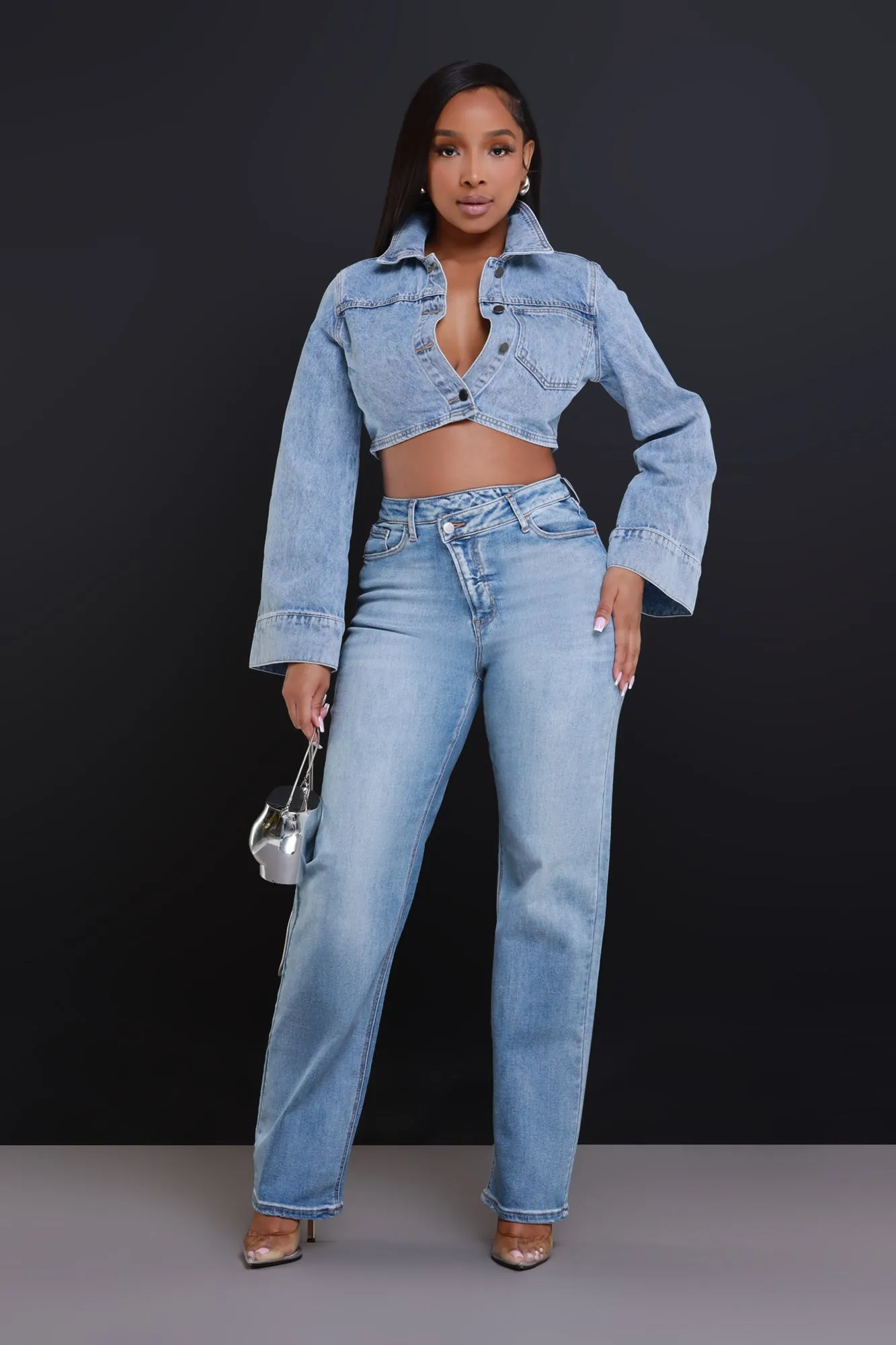 Any Way Cropped Denim Jacket - Blue