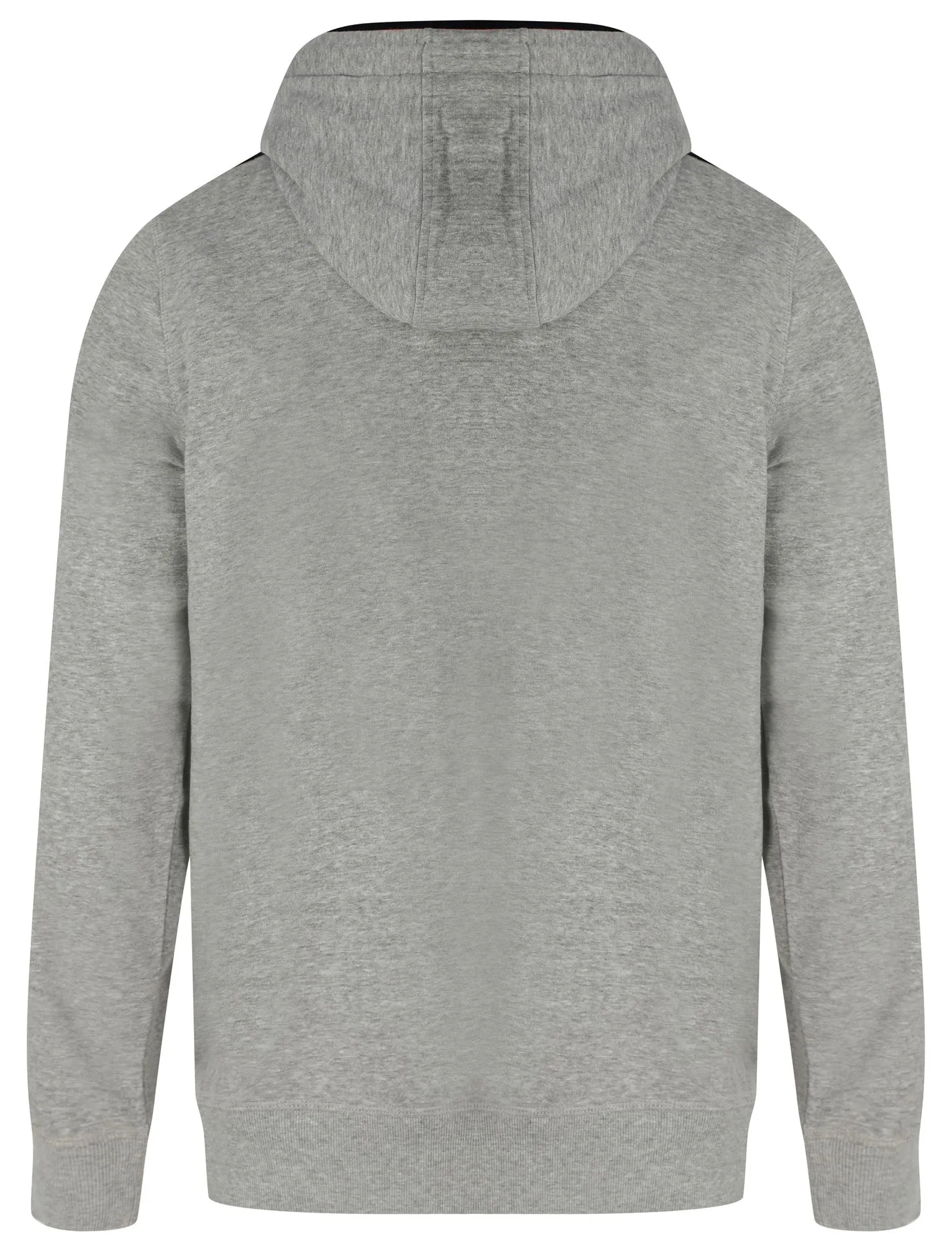 Asmodeus Brushback Fleece Zip Through Hoodie with Contrast Sleeve Panels in Light Grey Marl - Tokyo Laundry