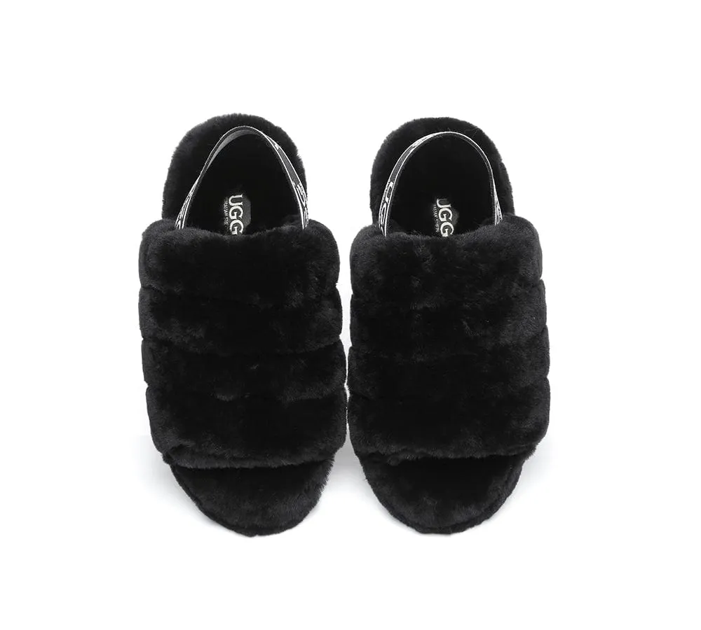 AUSTRALIAN SHEPHERD® UGG Women Slingback Fluffy Slides Puffy