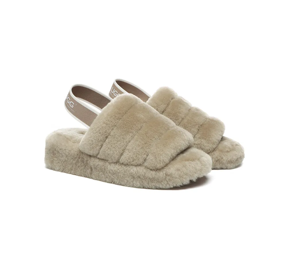 AUSTRALIAN SHEPHERD® UGG Women Slingback Fluffy Slides Puffy