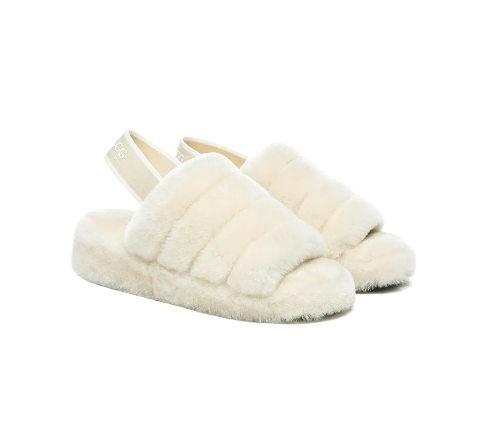 AUSTRALIAN SHEPHERD® UGG Women Slingback Fluffy Slides Puffy