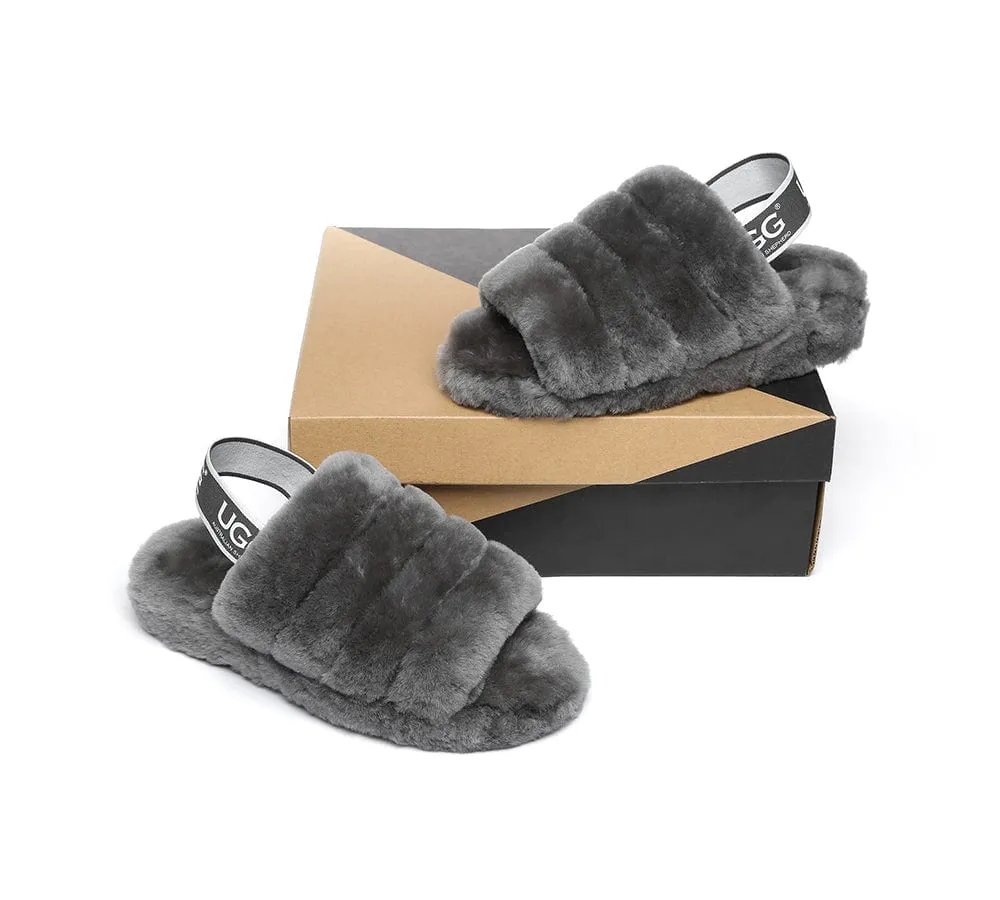 AUSTRALIAN SHEPHERD® UGG Women Slingback Fluffy Slides Puffy