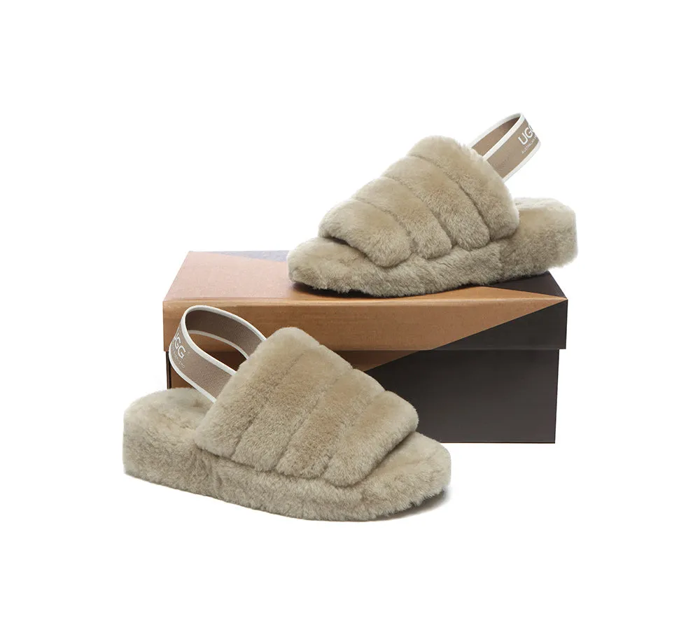 AUSTRALIAN SHEPHERD® UGG Women Slingback Fluffy Slides Puffy