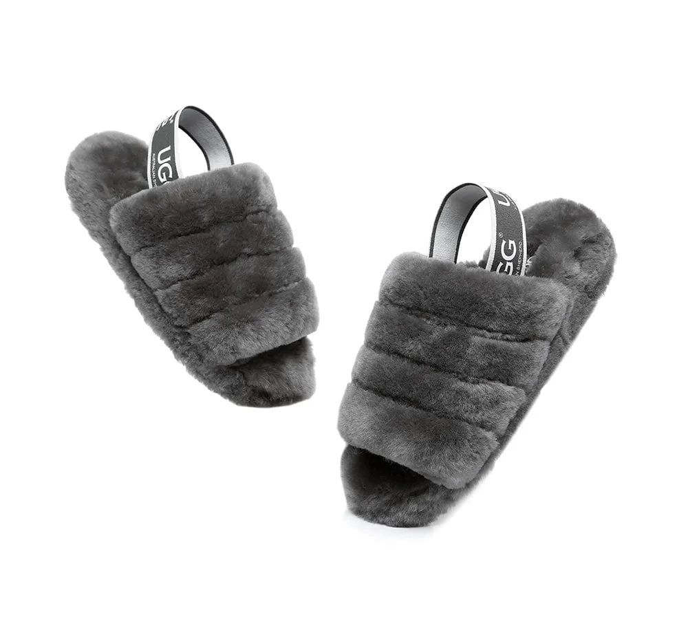 AUSTRALIAN SHEPHERD® UGG Women Slingback Fluffy Slides Puffy