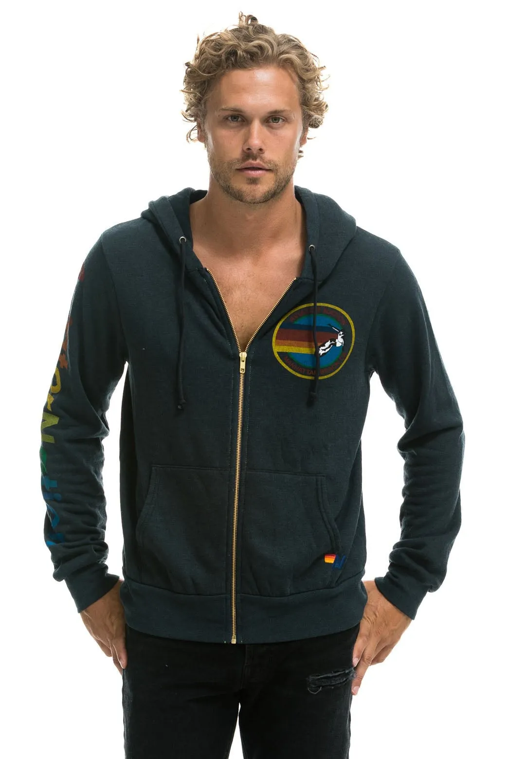 AVIATOR NATION MANHATTAN BEACH ZIP HOODIE - CHARCOAL