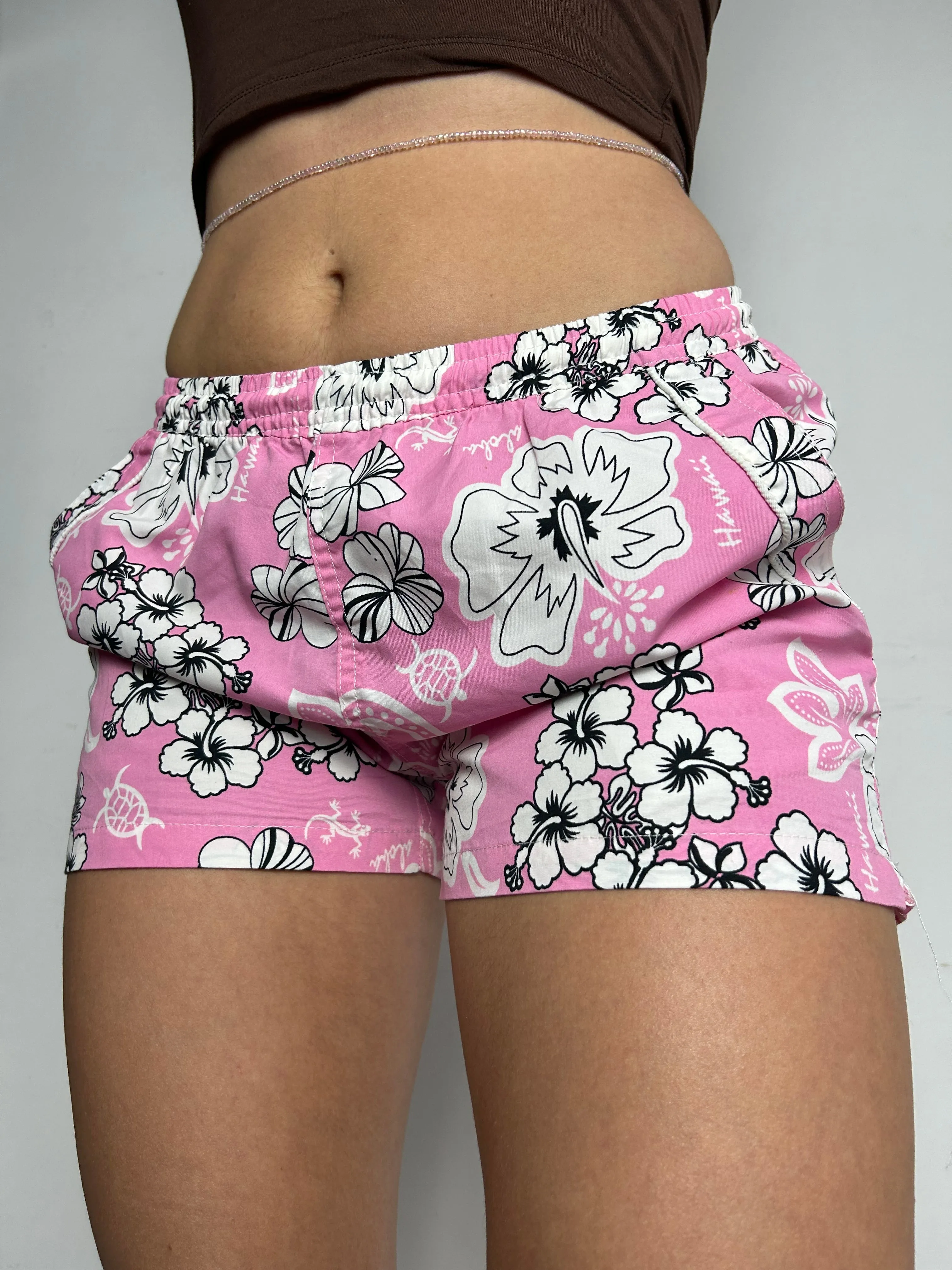 Baby pink beachwear low rise mini/micro short (S)