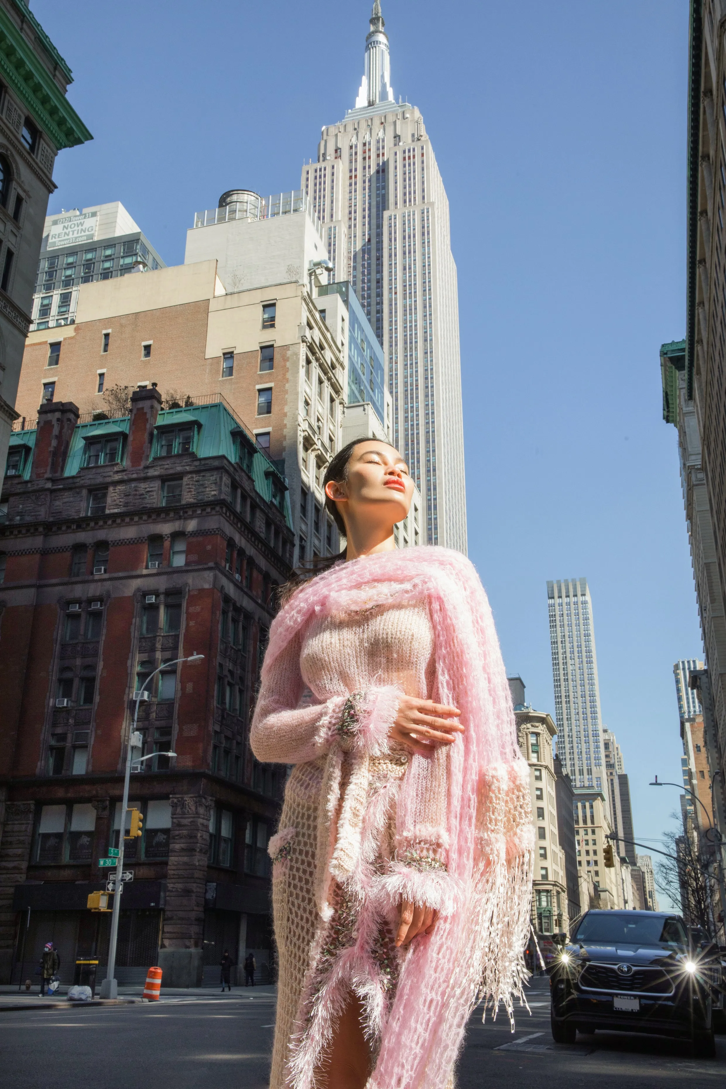 Baby Pink Cashmere Handmade Knit Shawl