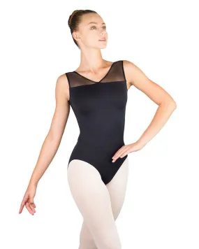 Ballet Rosa Crystale V-Neck Mesh Sleeveless Leotard - Womens