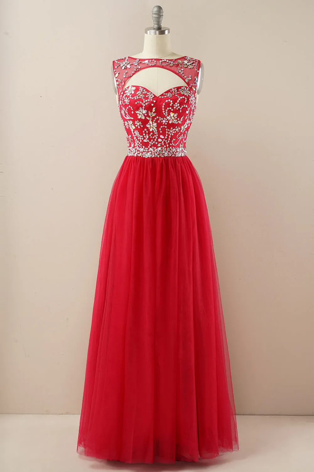 Beading Tulle Prom Dress