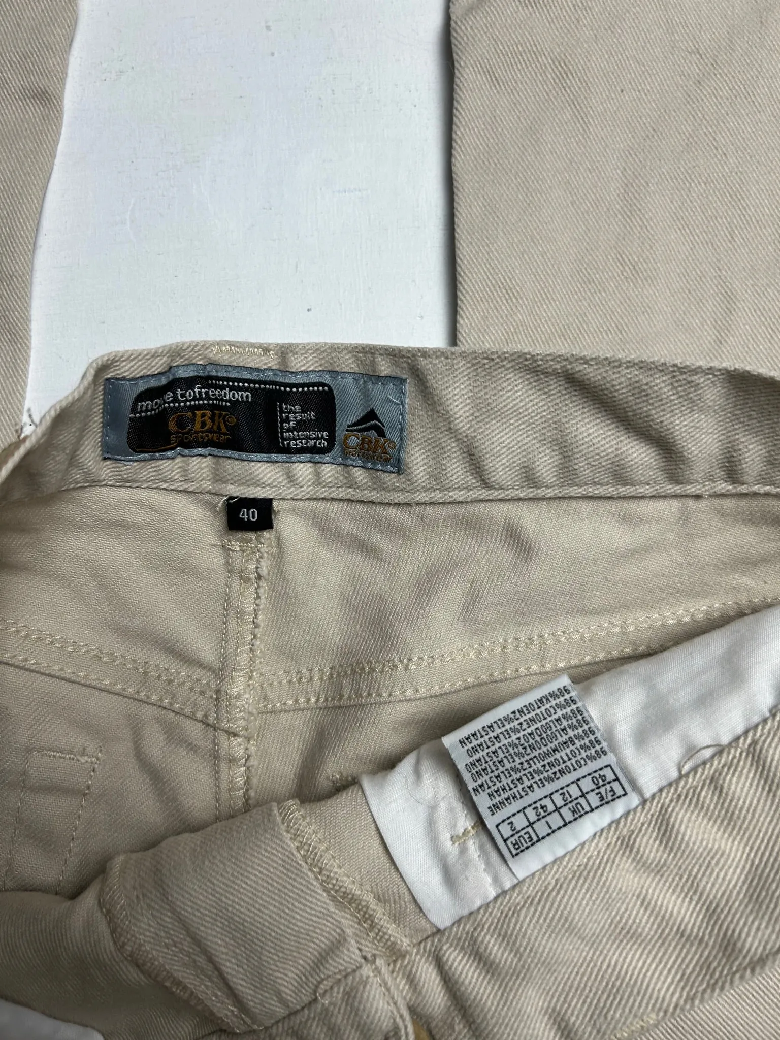 Beige camel denim pants (S)