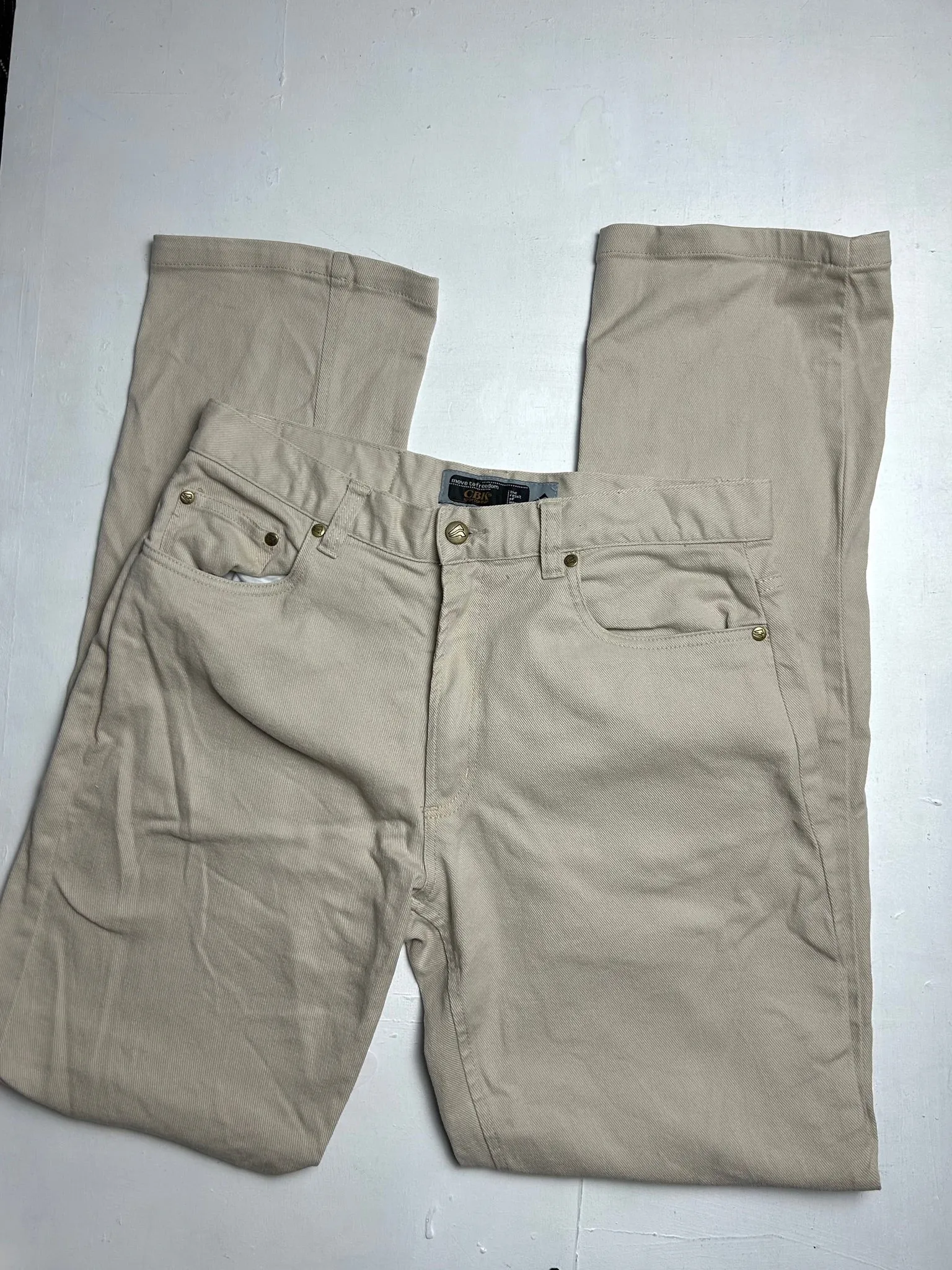 Beige camel denim pants (S)